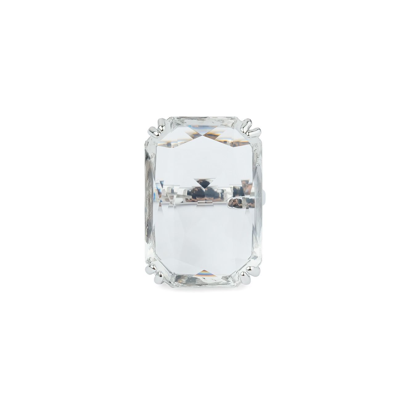 Herald Percy Серебристое кольцо с прямоугольным кристаллом