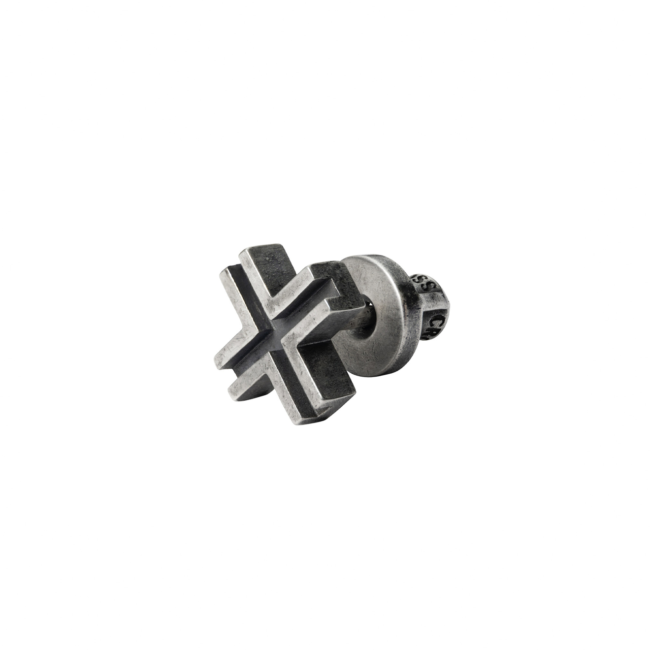 CROSS Моносерьга-крест из серебра с пропилом opus jewelry моносерьга крест из серебра punk cross earring