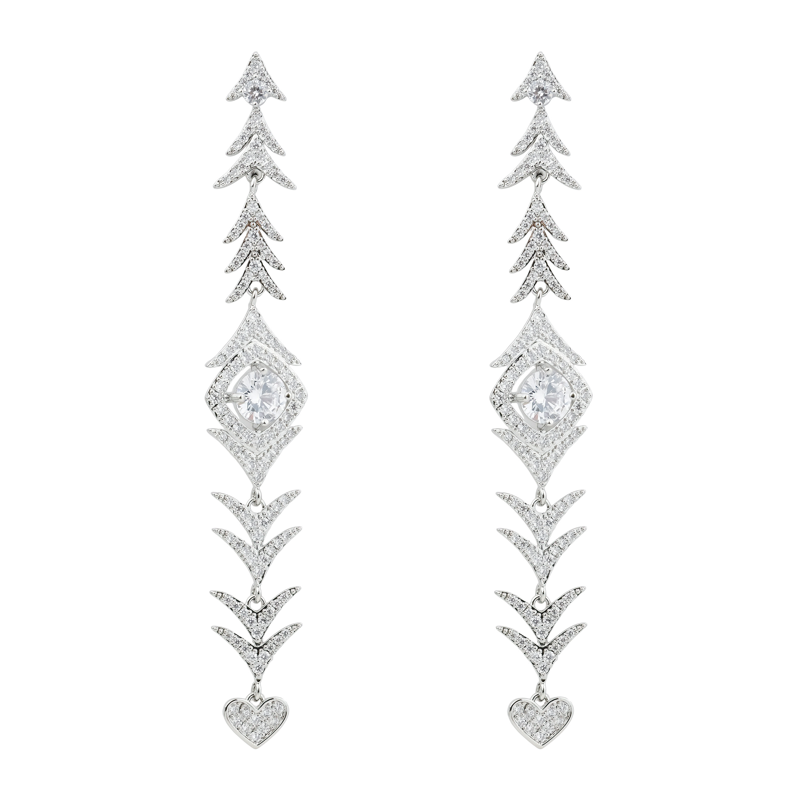 Herringbone earrings with crystals