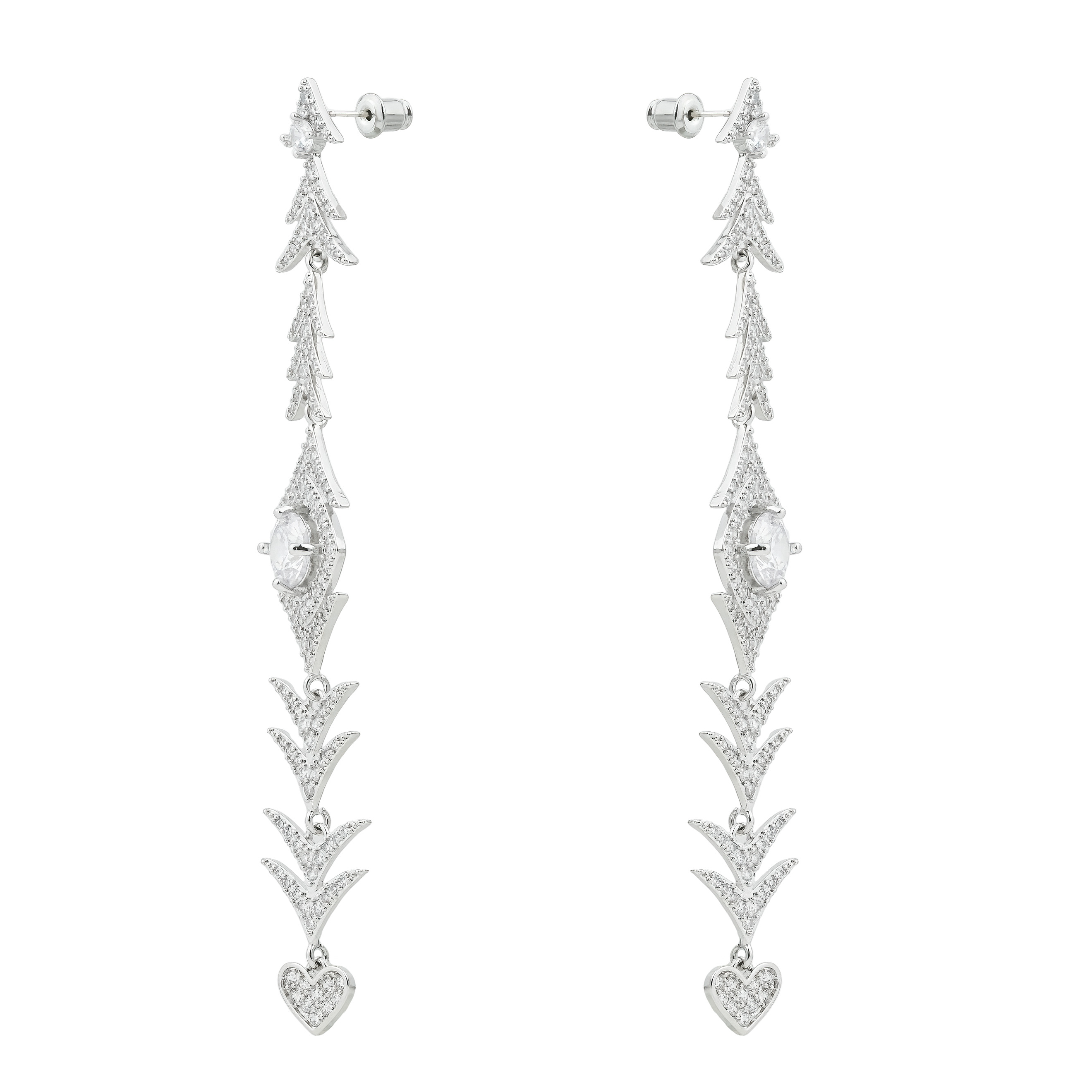 Herringbone earrings with crystals