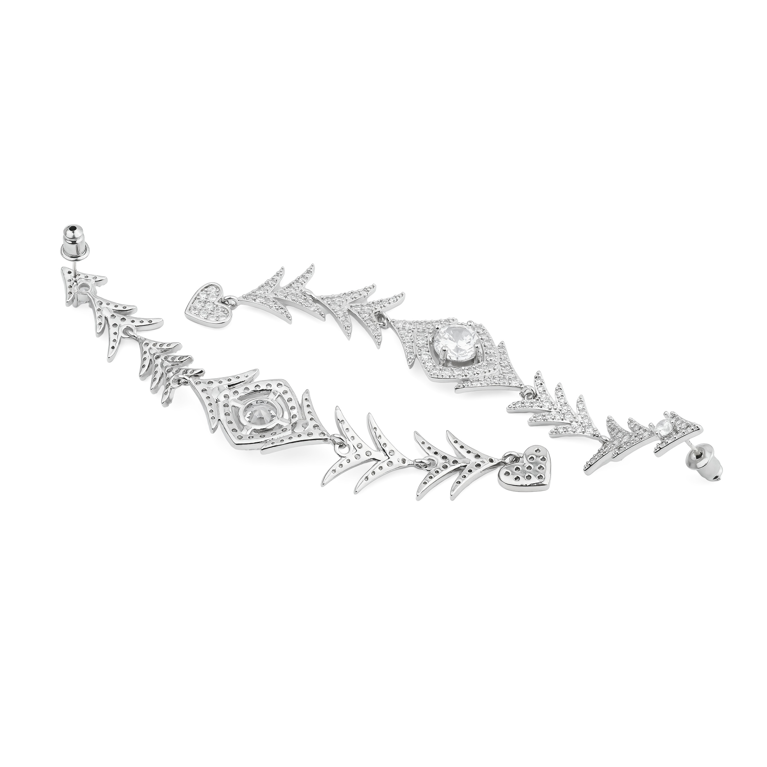 Herringbone earrings with crystals