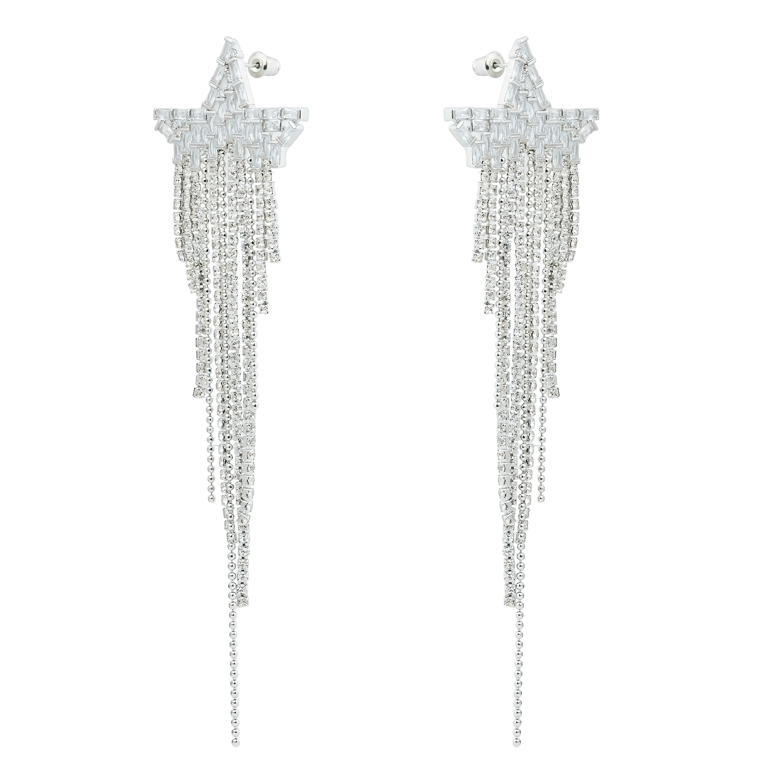 Long semi-star earrings