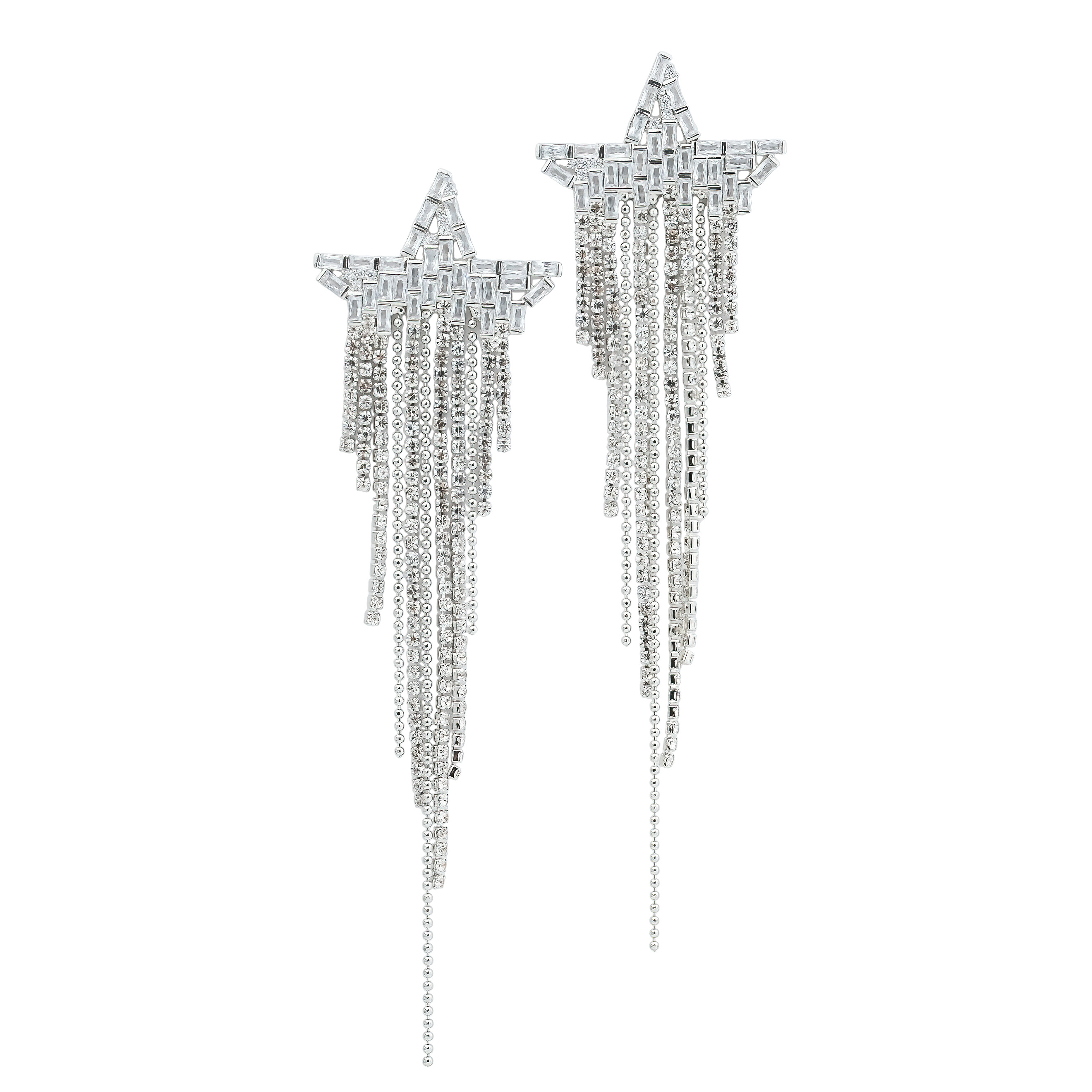 Long semi-star earrings