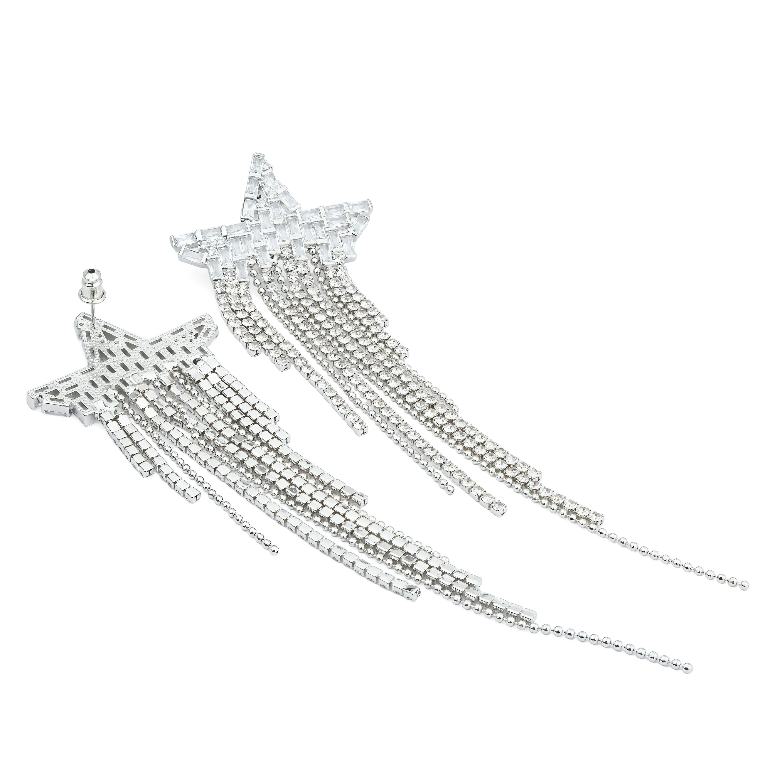 Long semi-star earrings