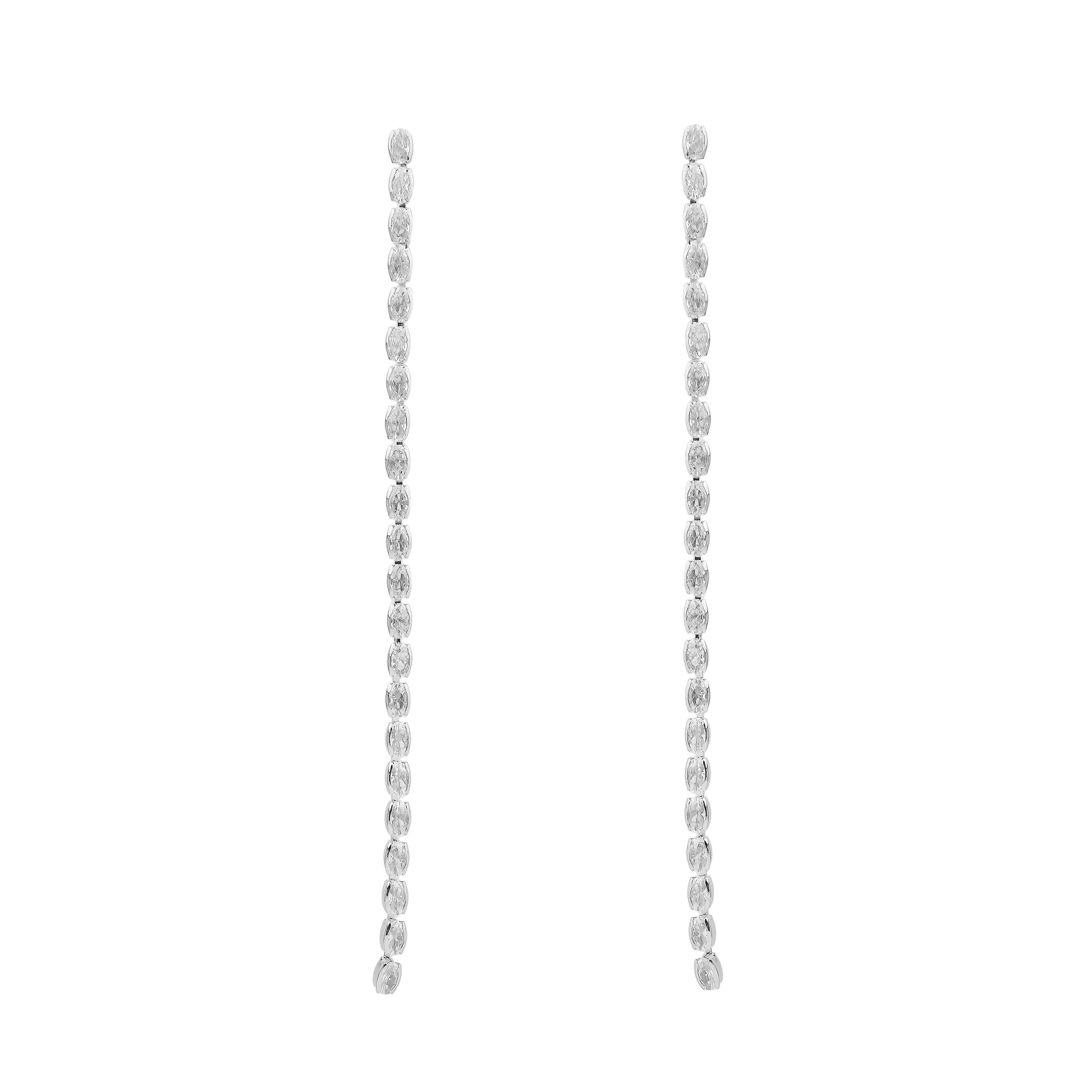 Long earrings with crystals