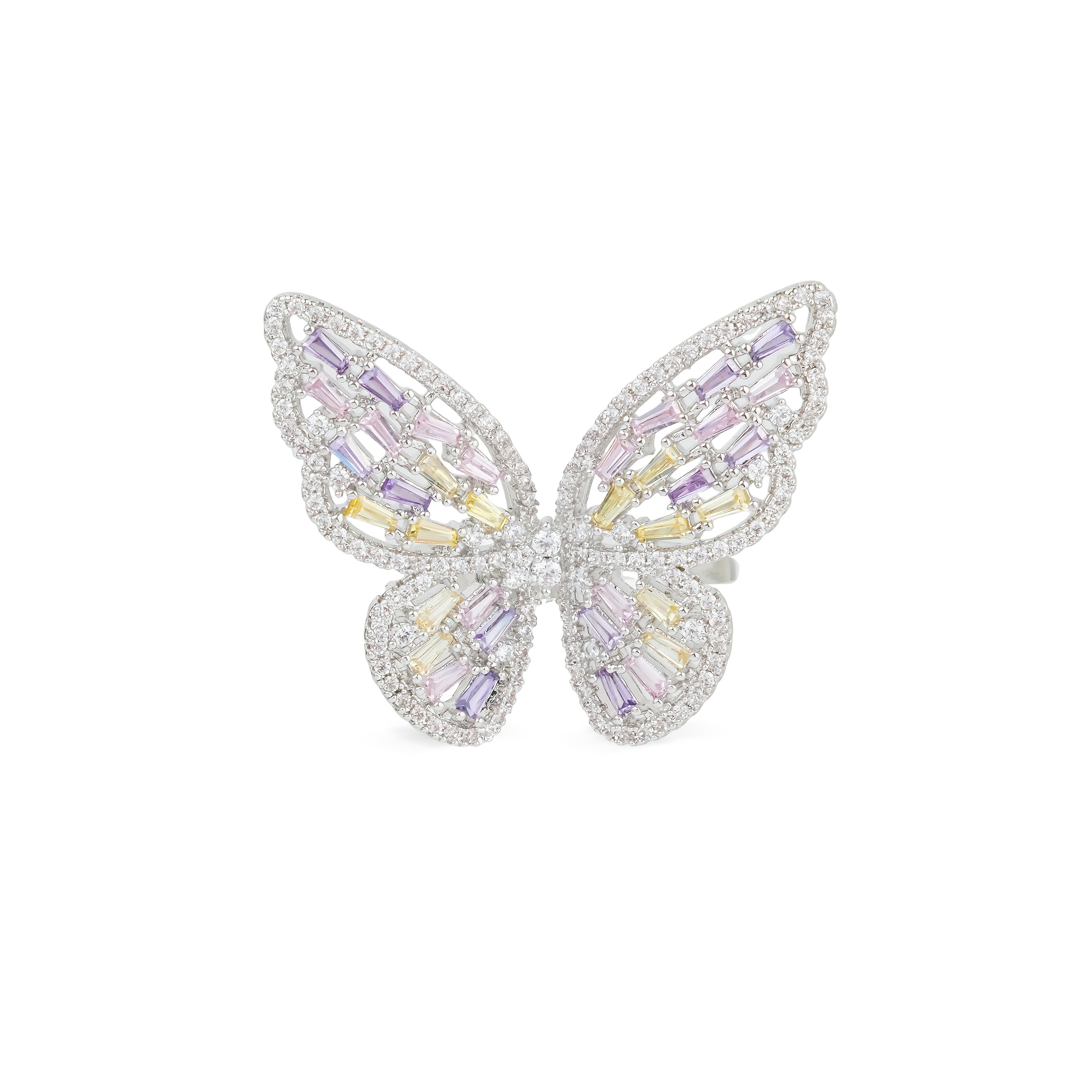 butterfly ring with crystals