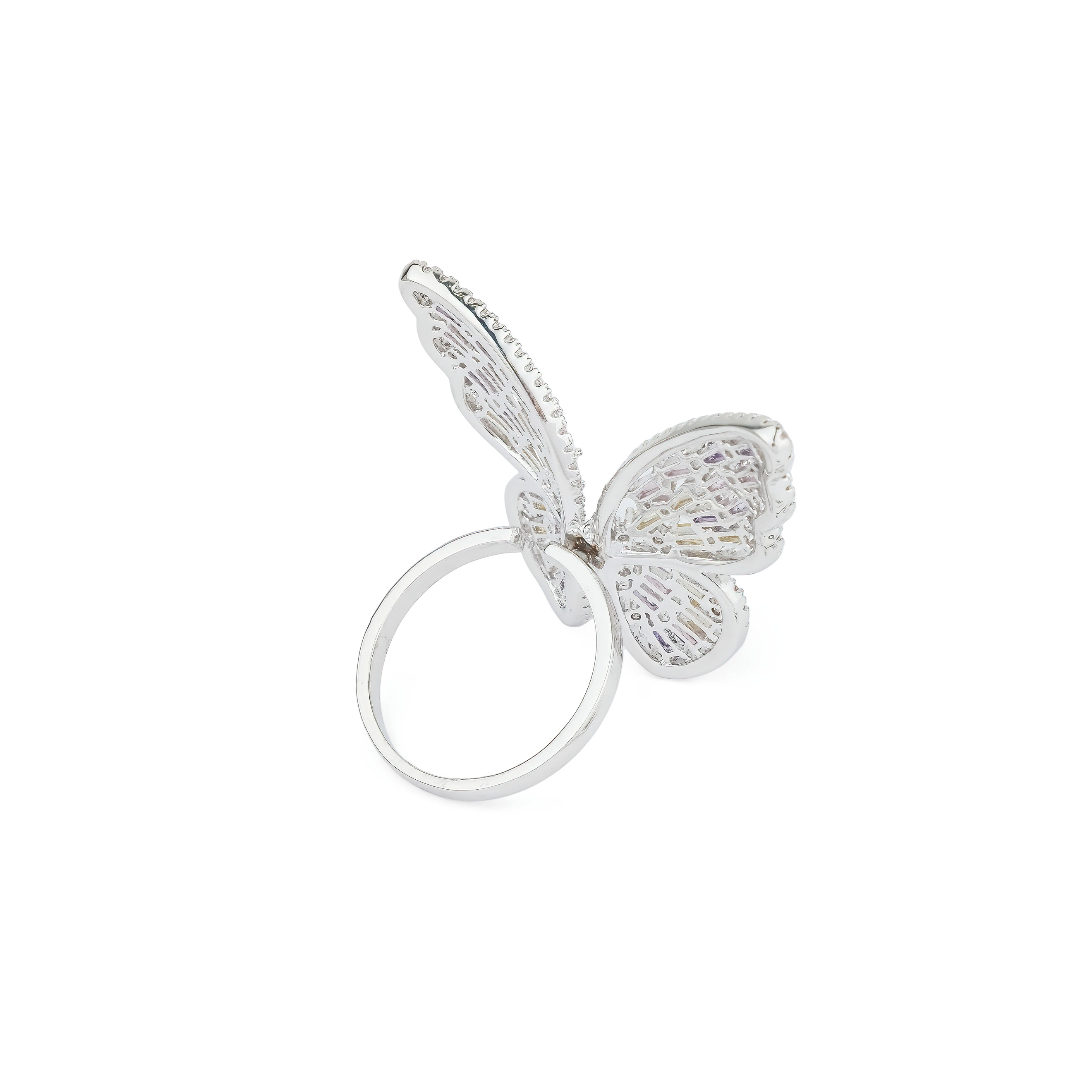 butterfly ring with crystals