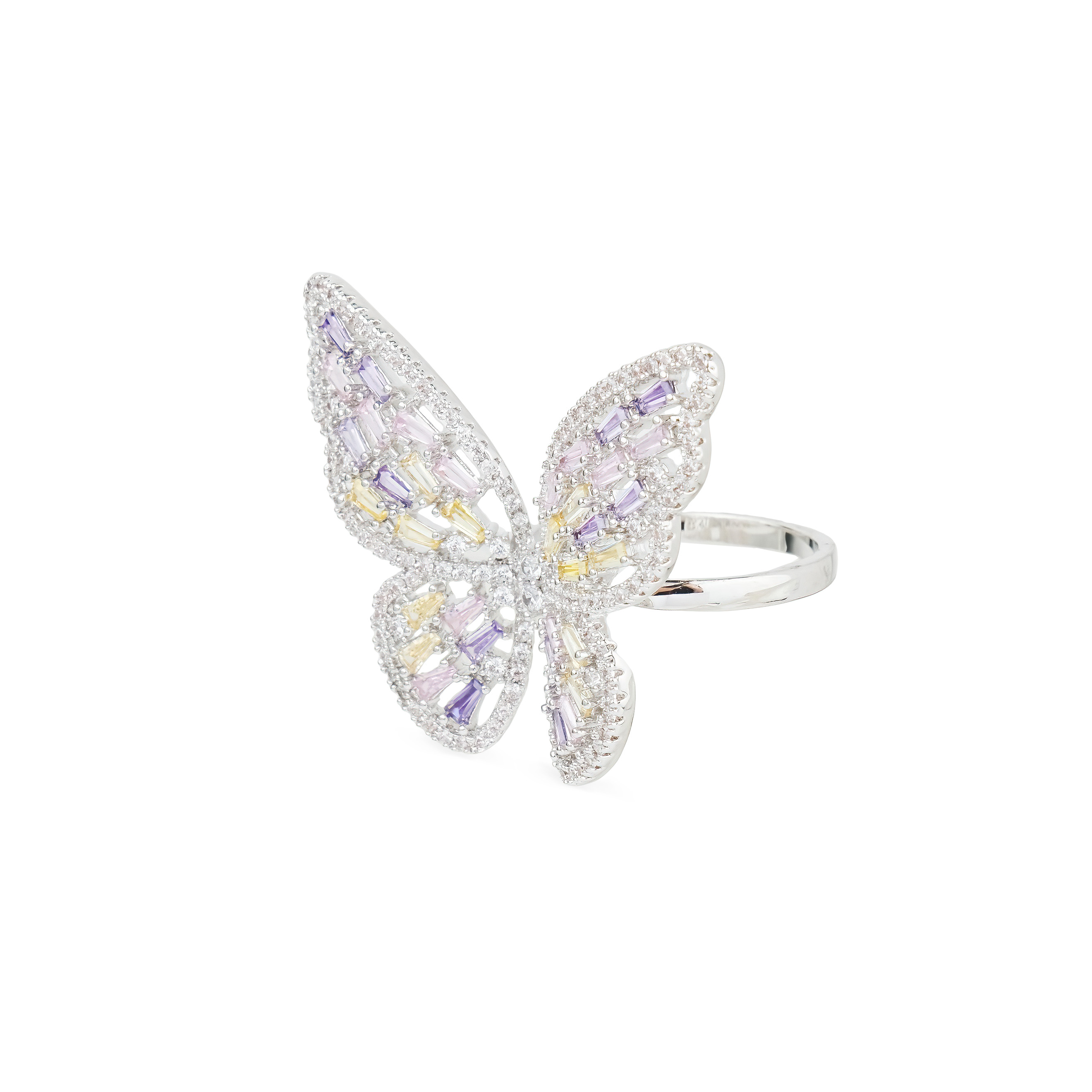 butterfly ring with crystals