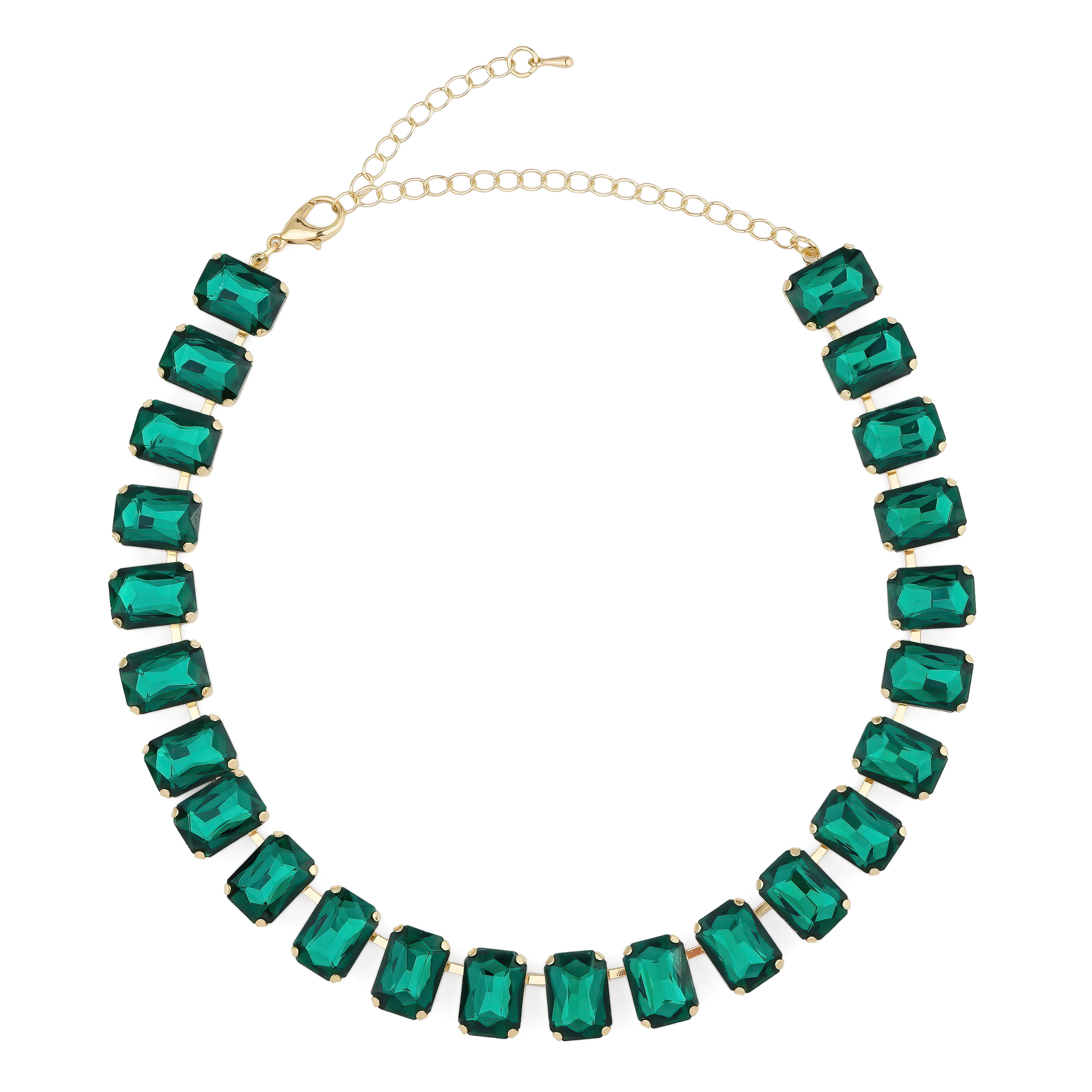 Necklace made of large green crystals