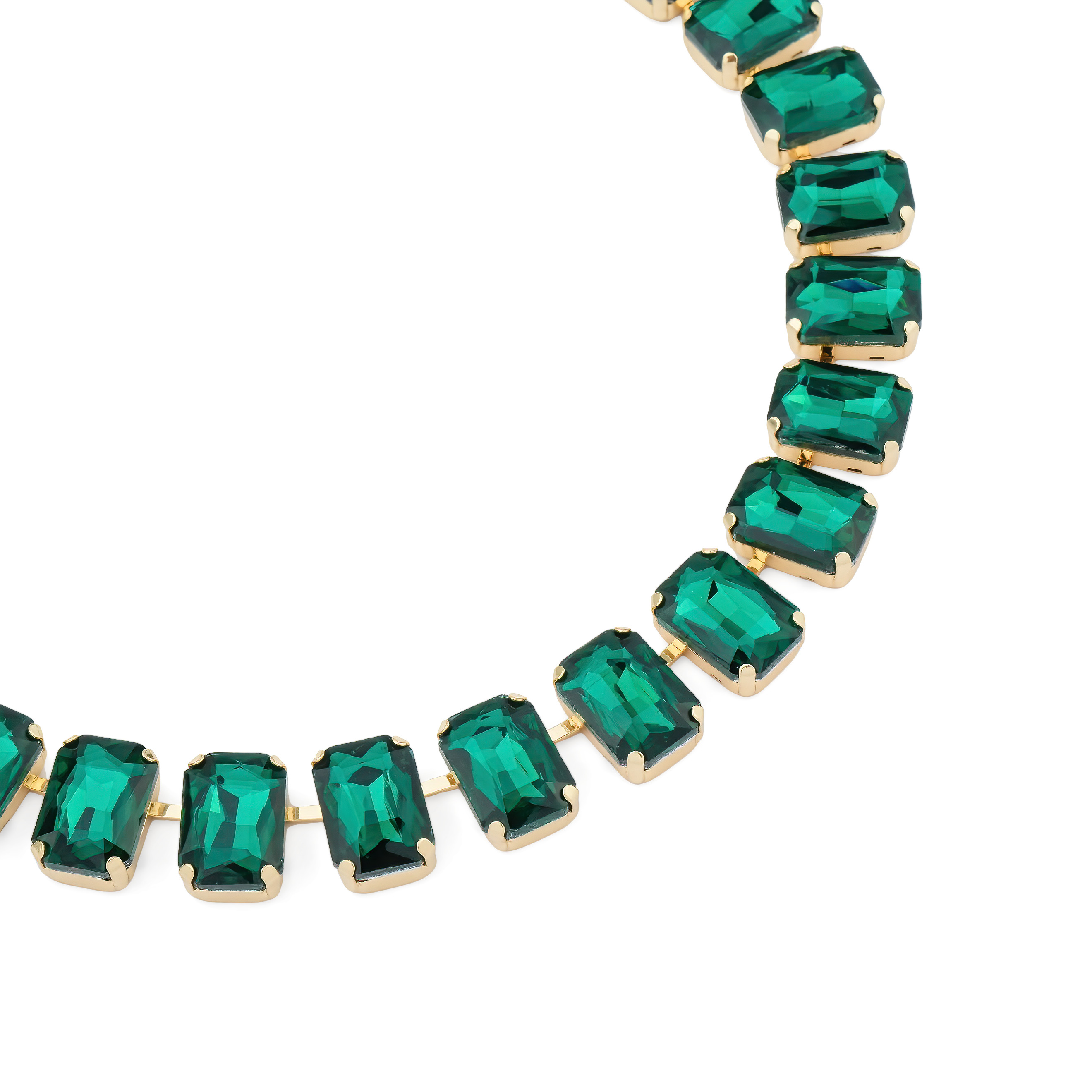 Necklace made of large green crystals