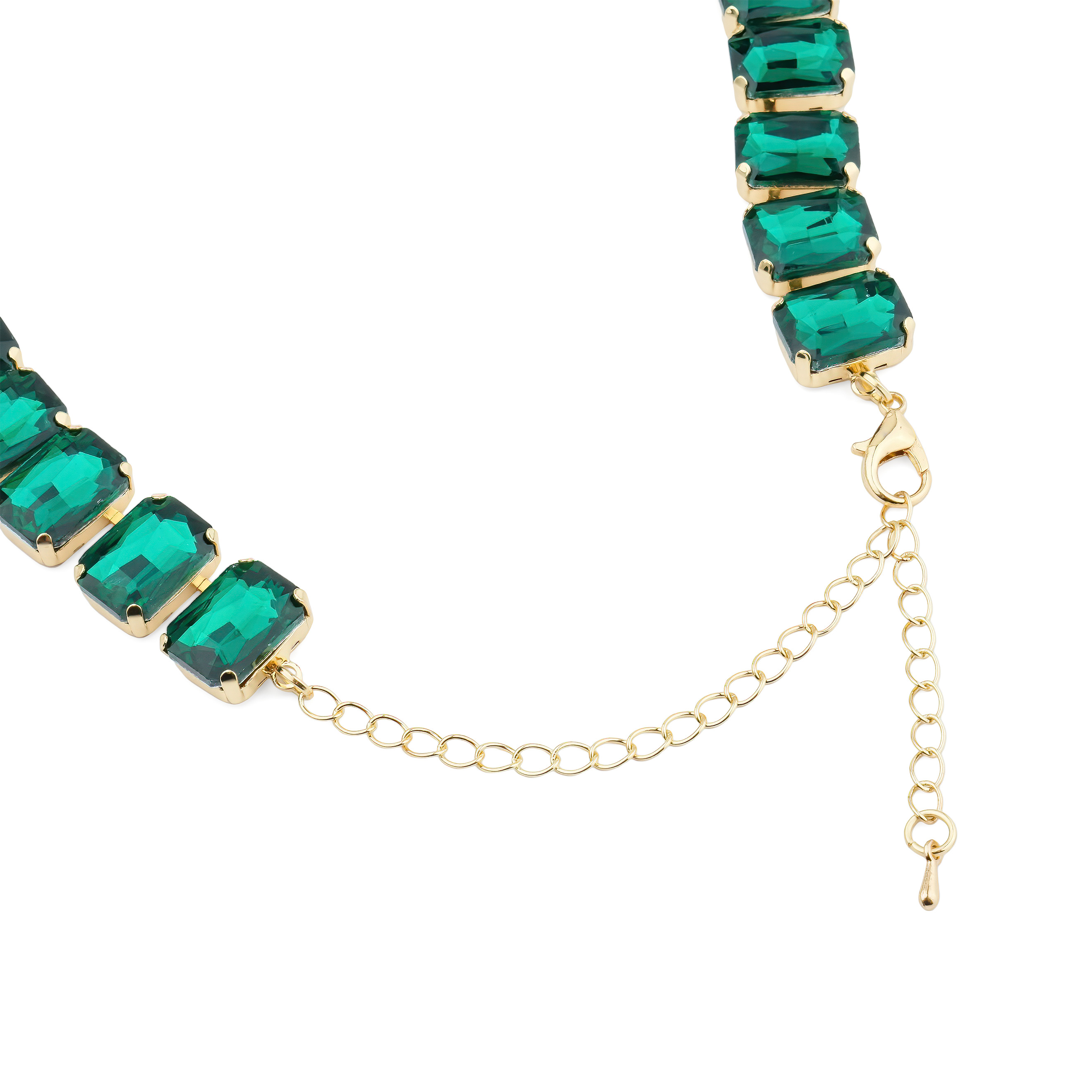 Necklace made of large green crystals