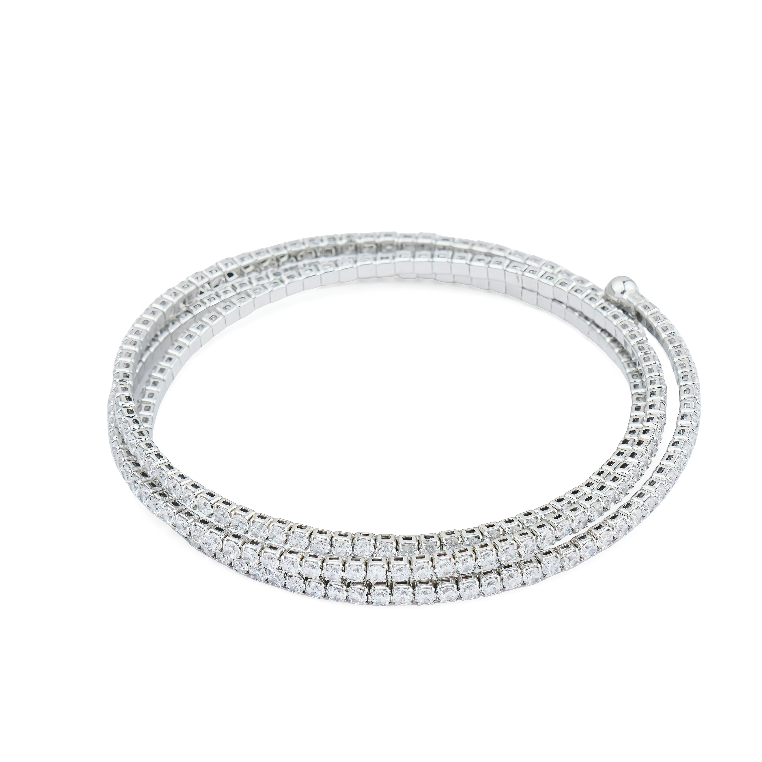 silver-tone multi-layer crystal bracelet