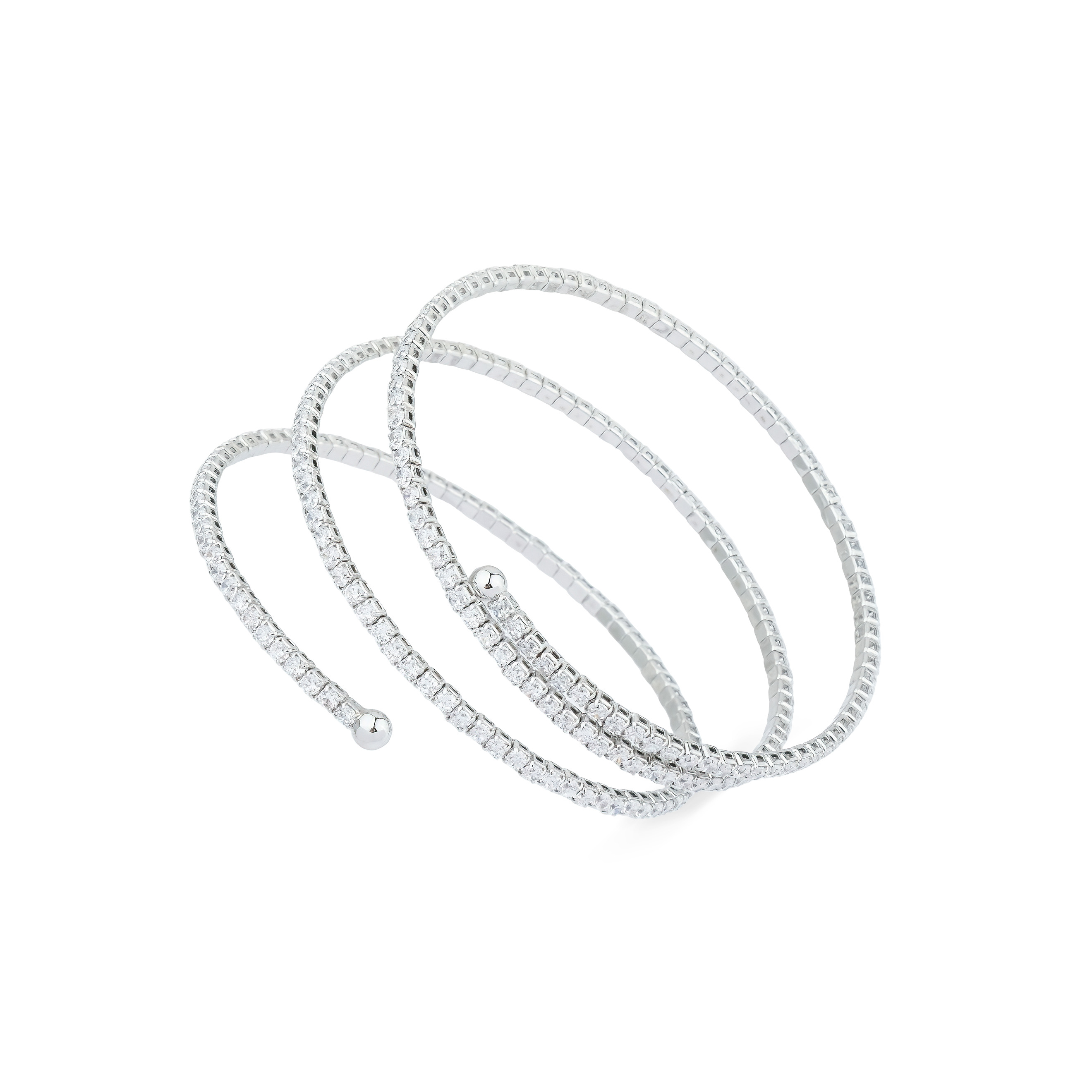silver-tone multi-layer crystal bracelet