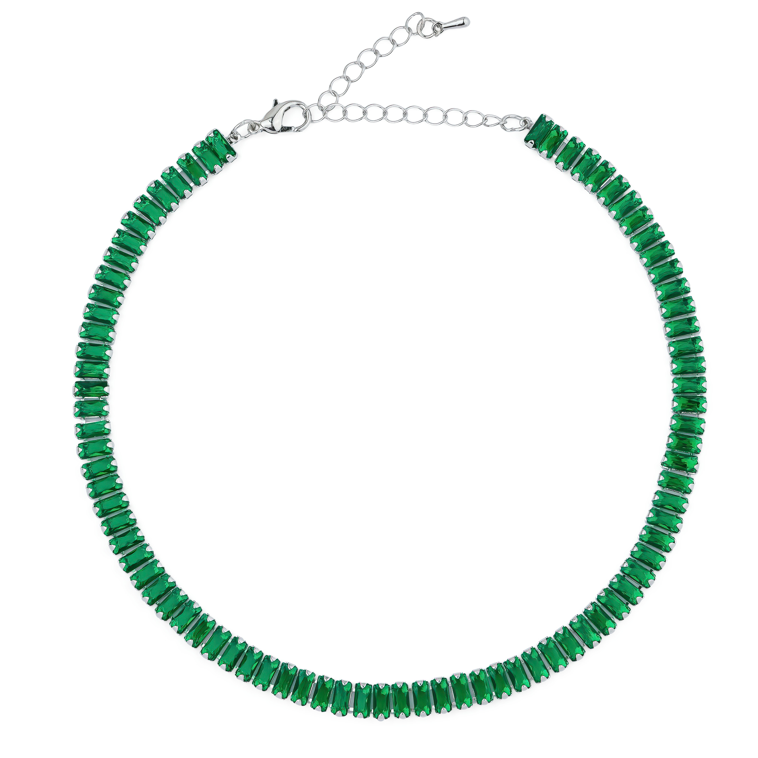 Necklace made of green crystals