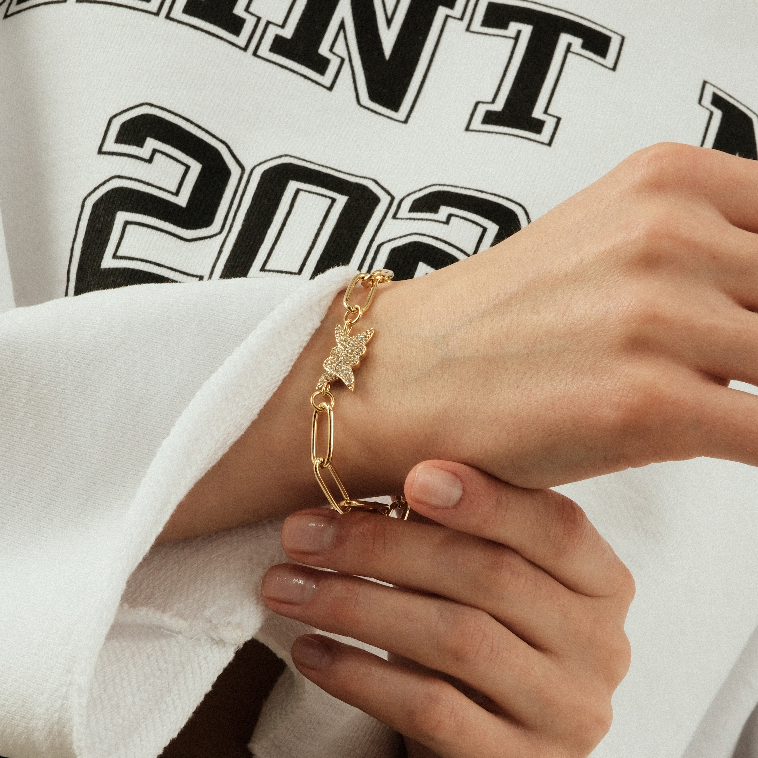 Chain Bracelet with Crystal knot