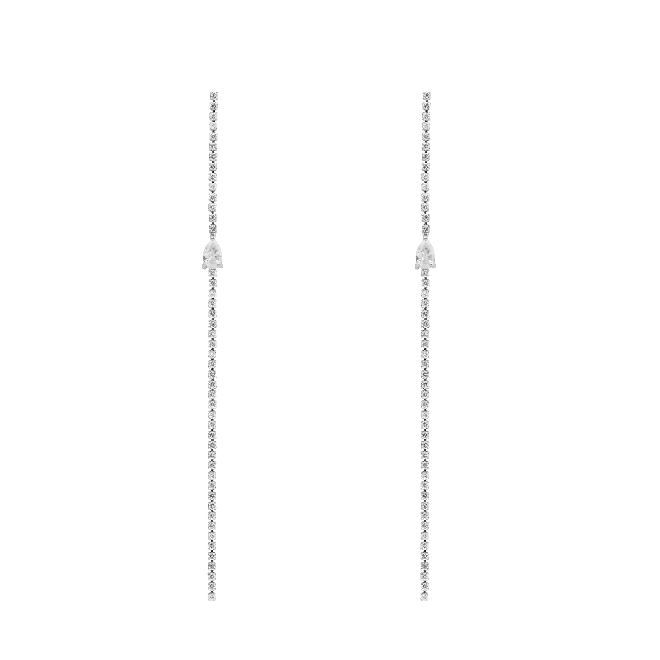 chain earrings with crystals