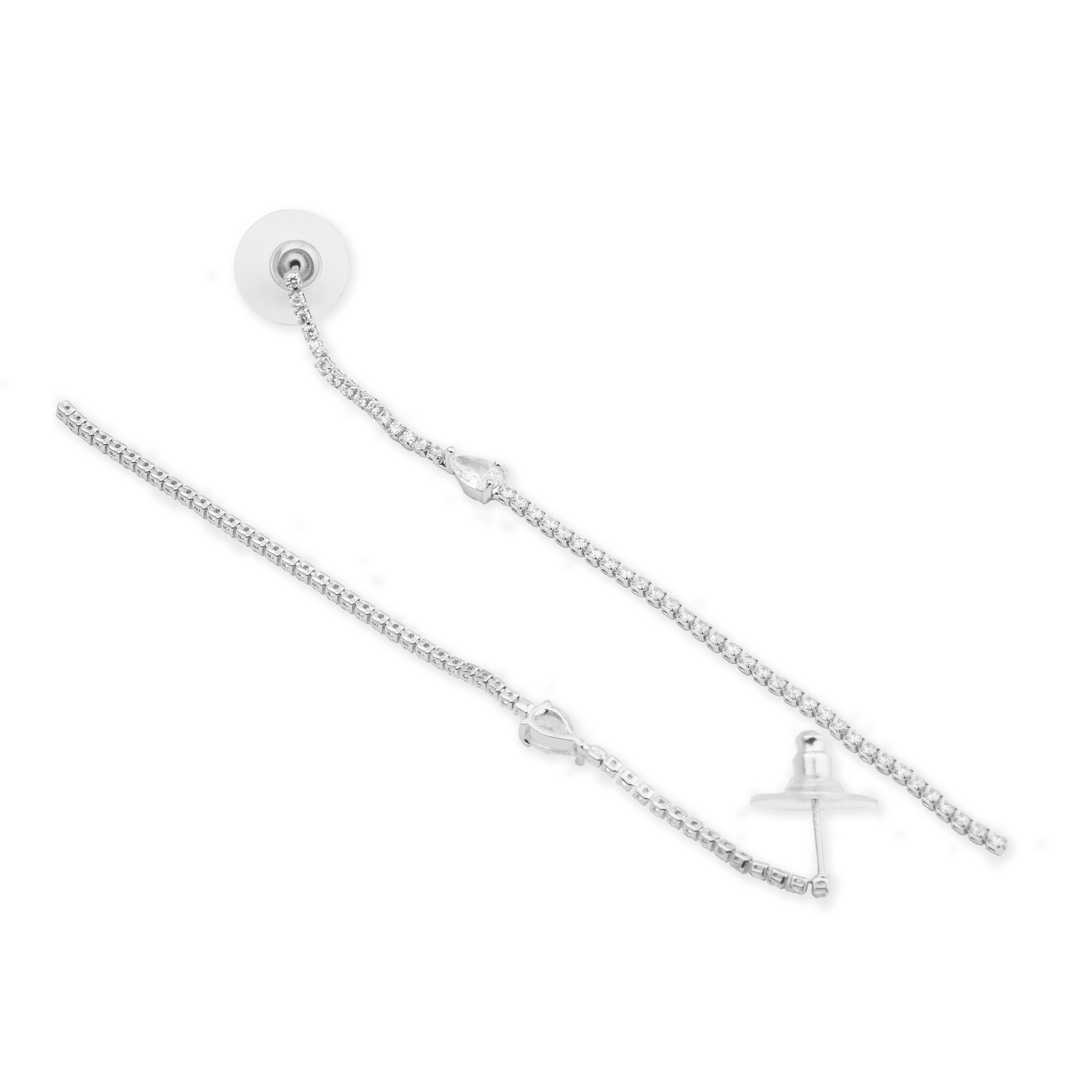 chain earrings with crystals