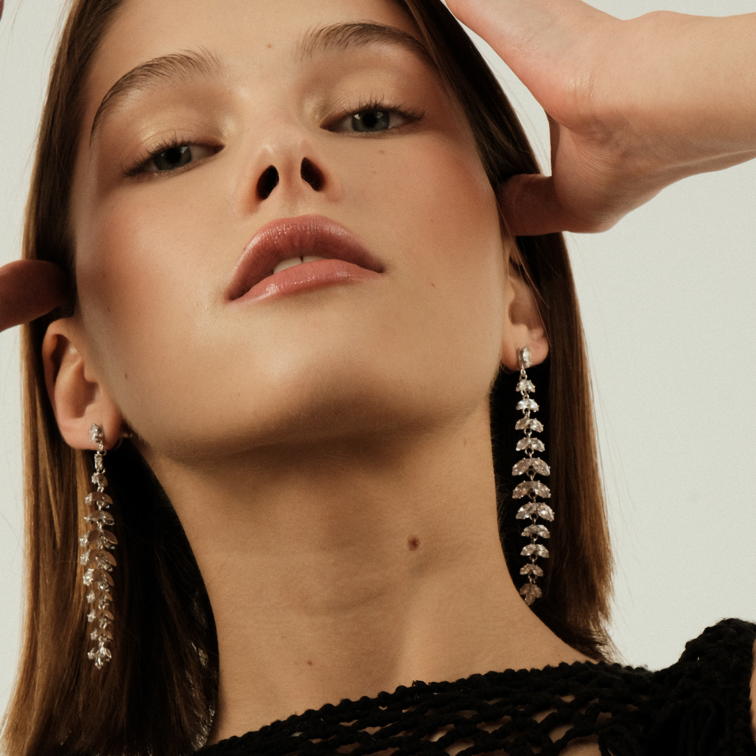 twig earrings with crystals
