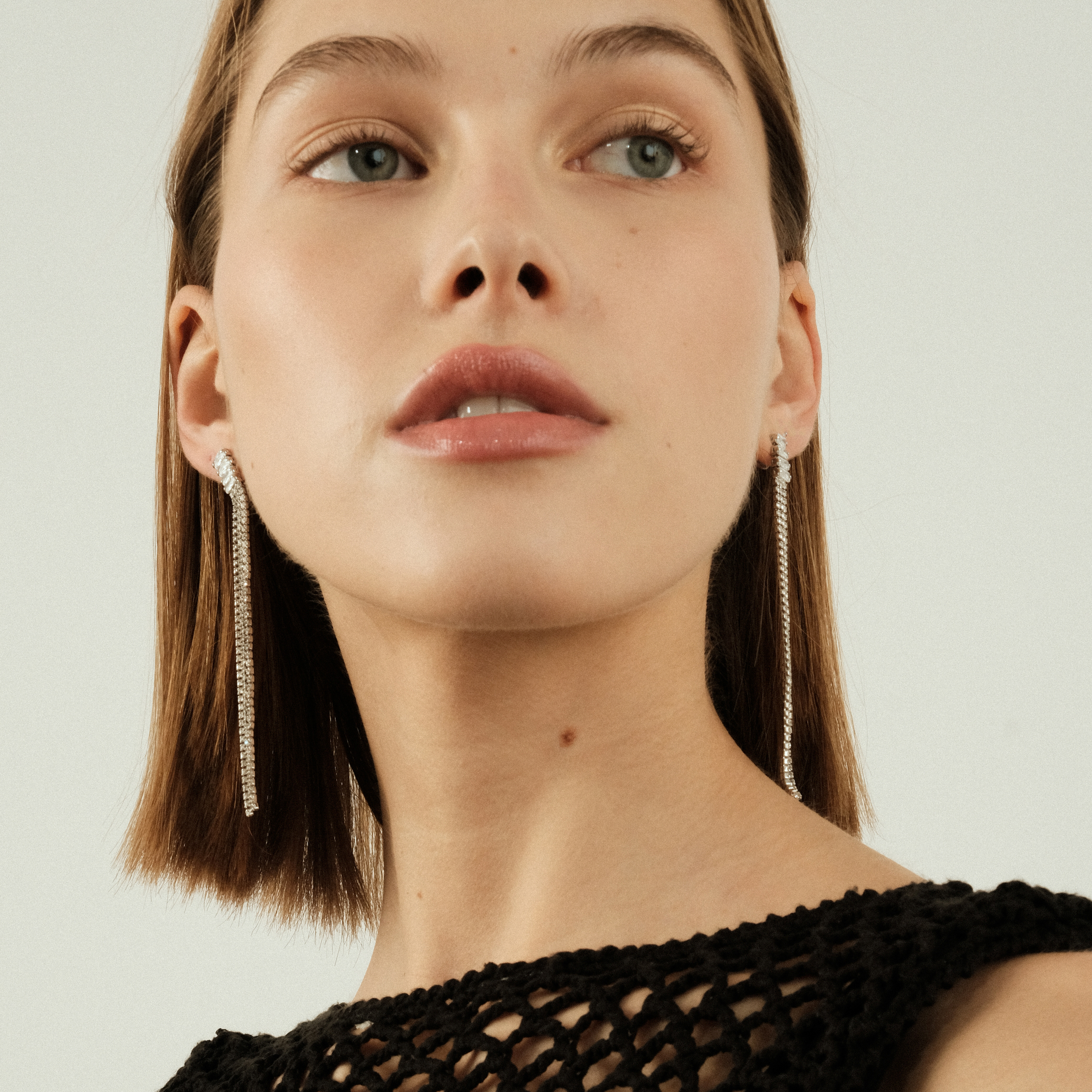 long earrings with crystals