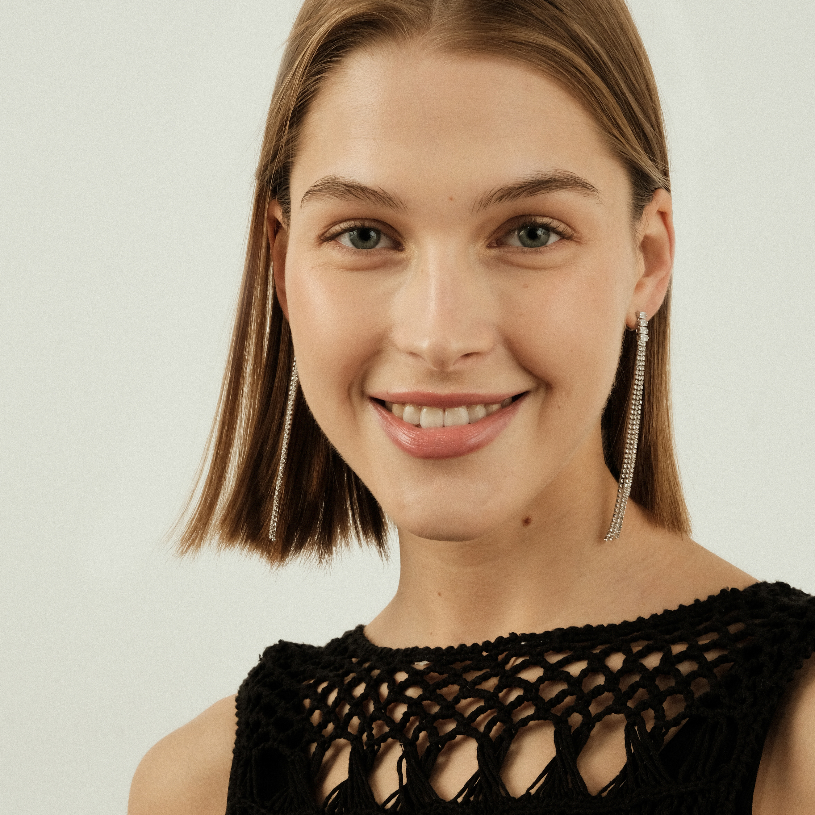 long earrings with crystals
