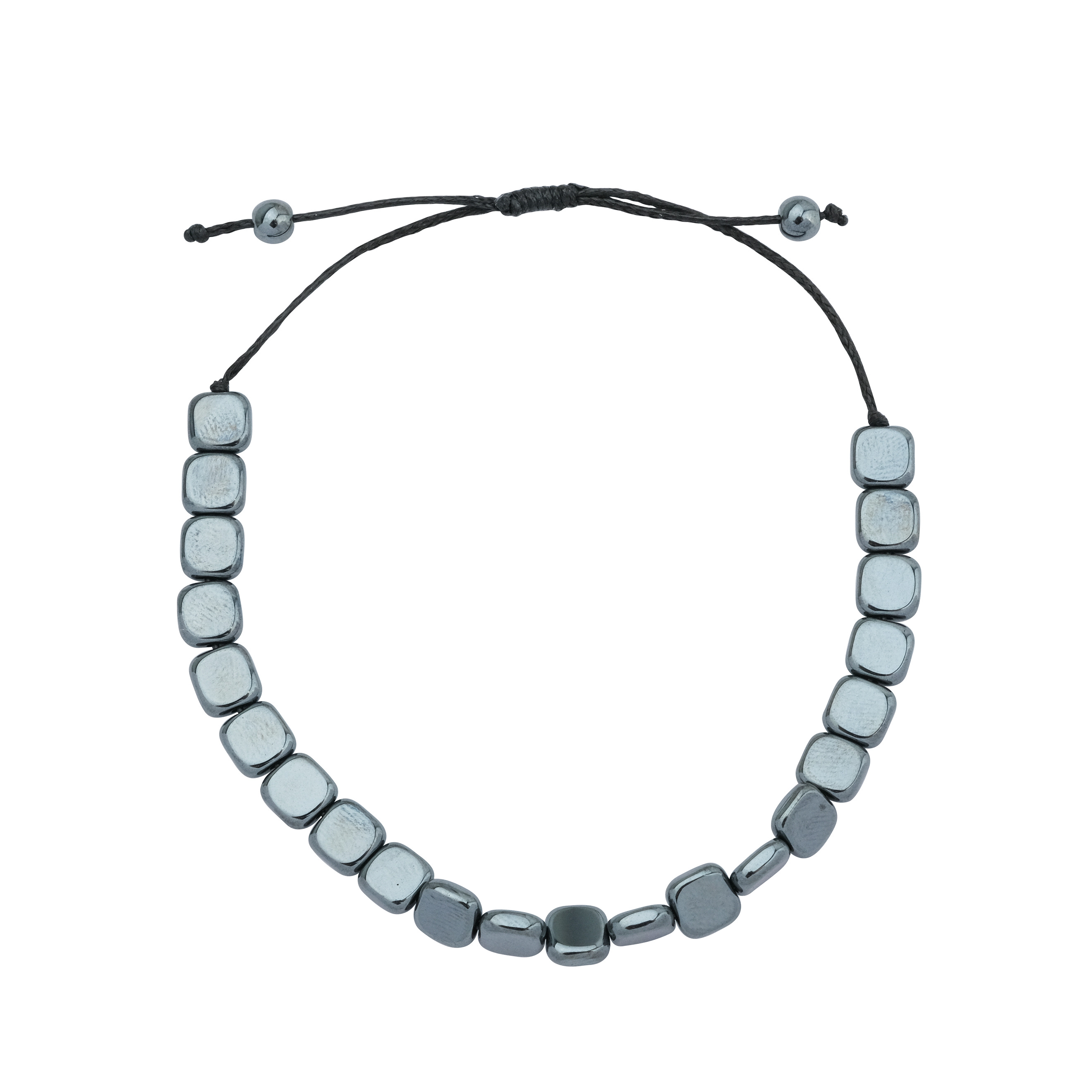 Black square hematite bracelet