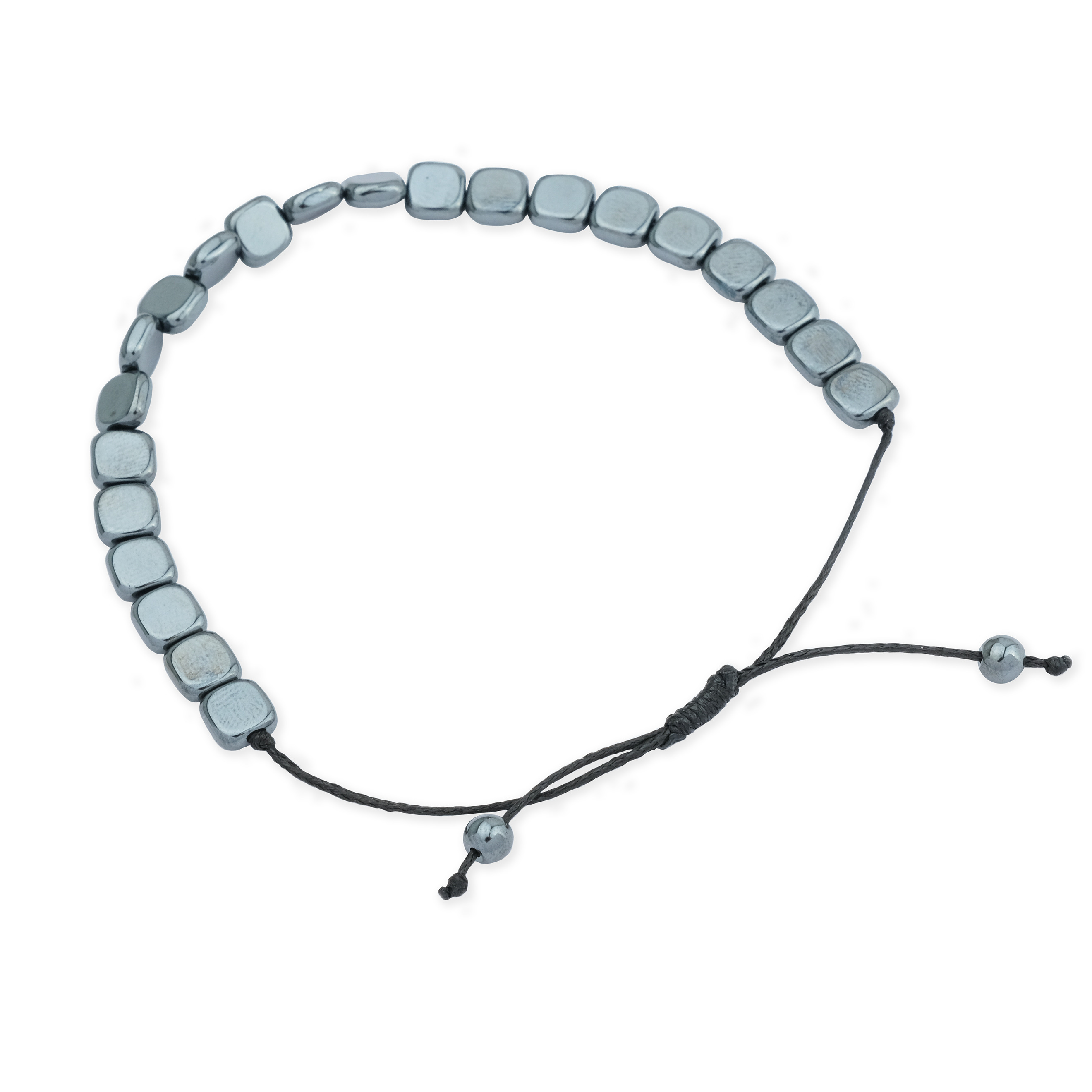 Black square hematite bracelet