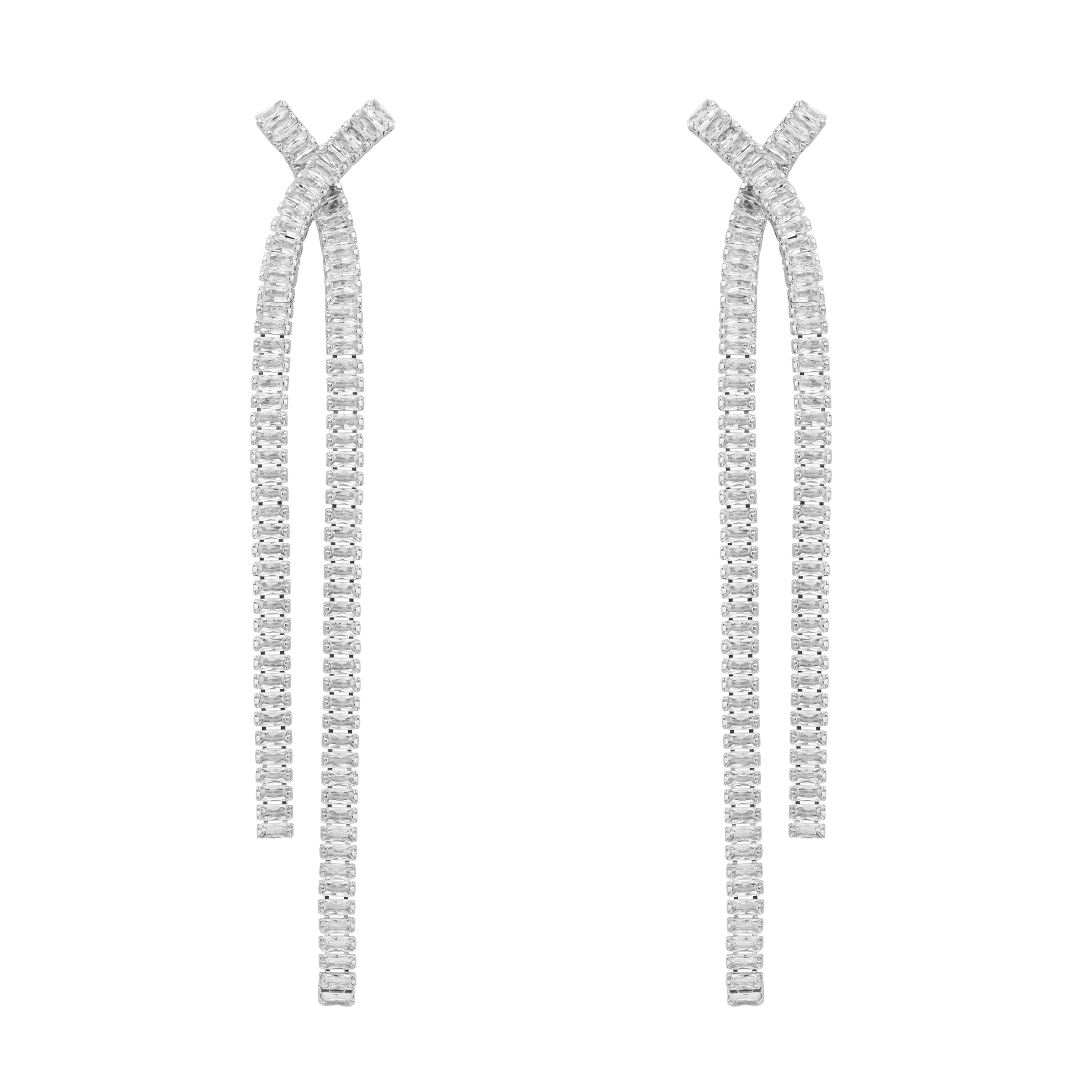 cross earrings with crystals