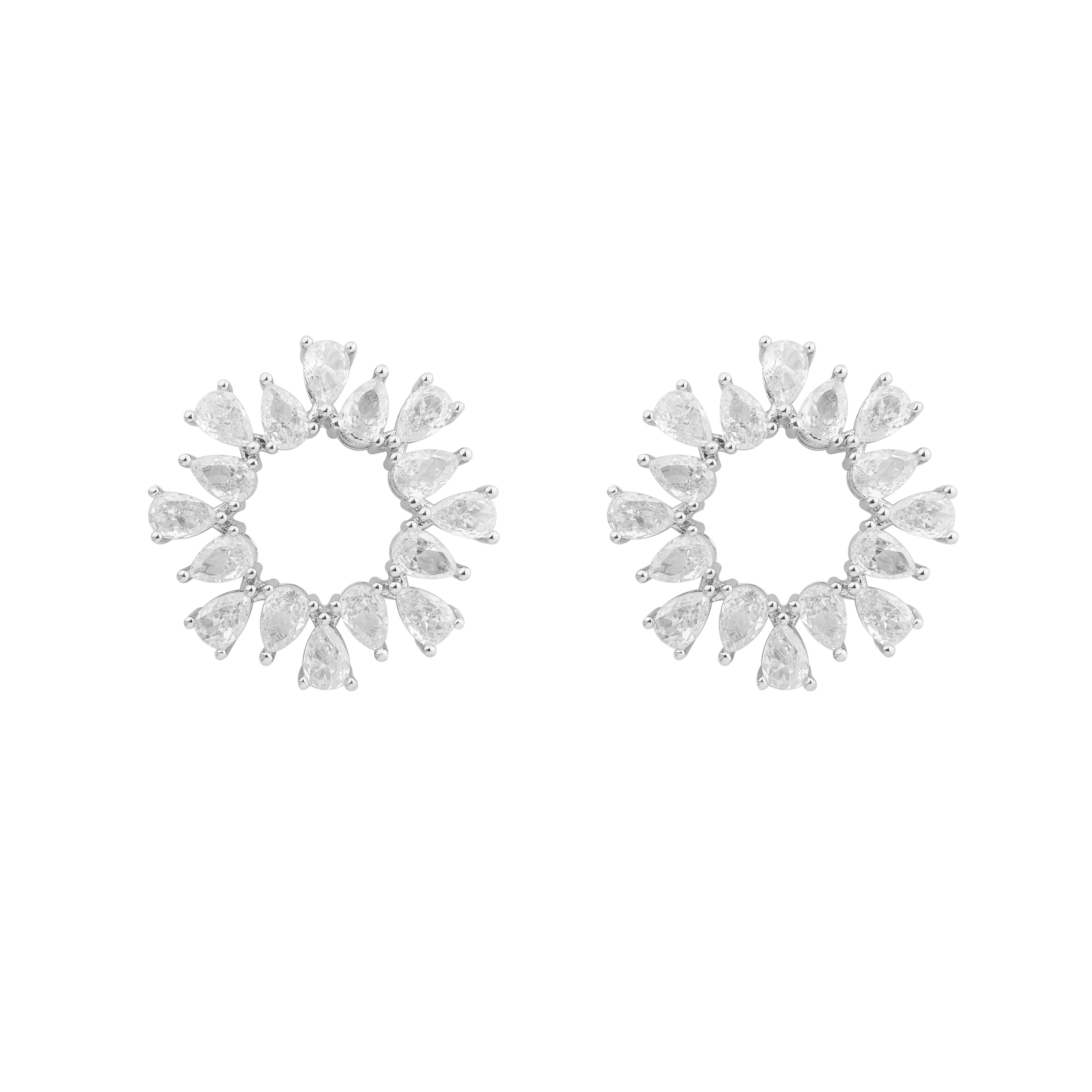 round earrings with crystals