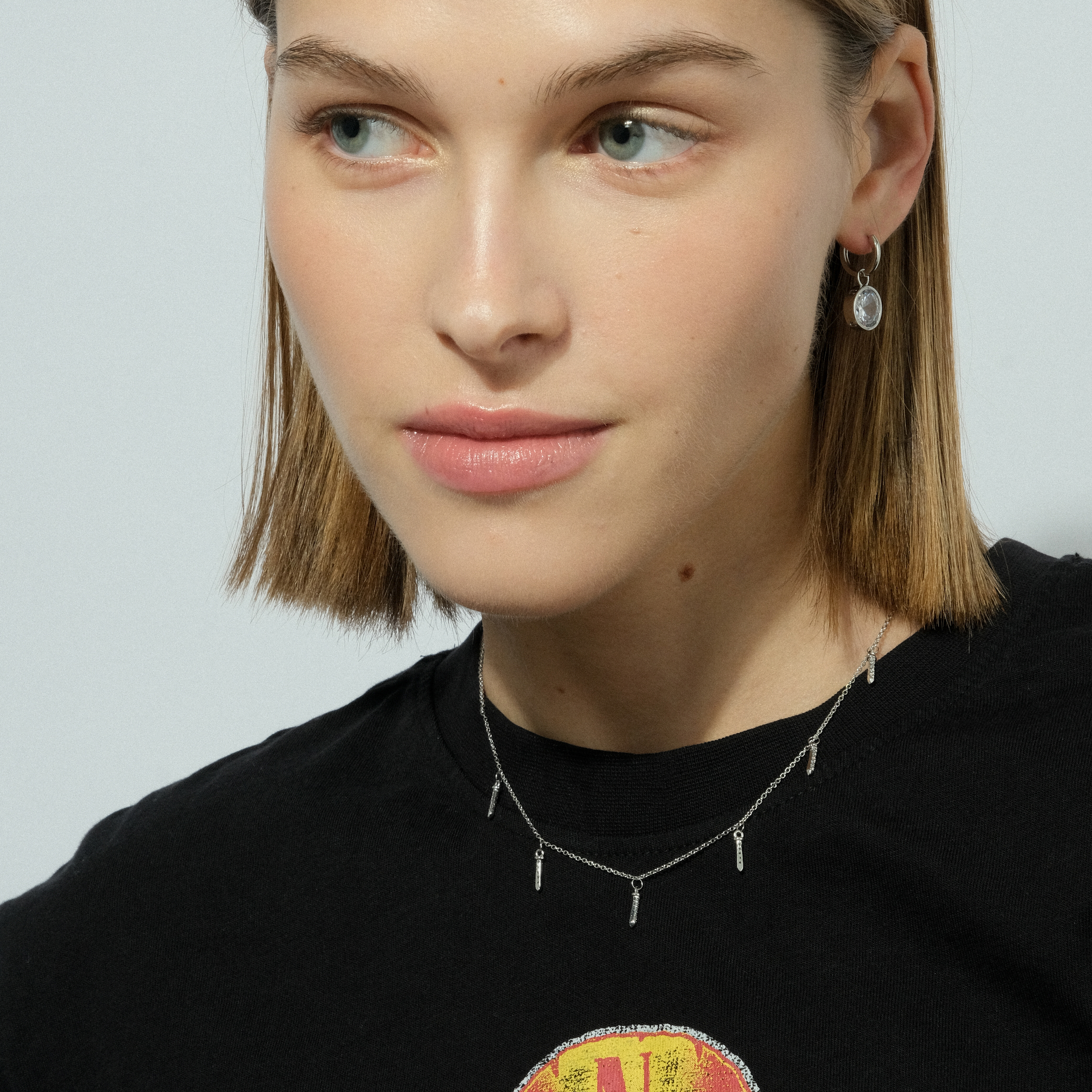 earrings with crystal pendants