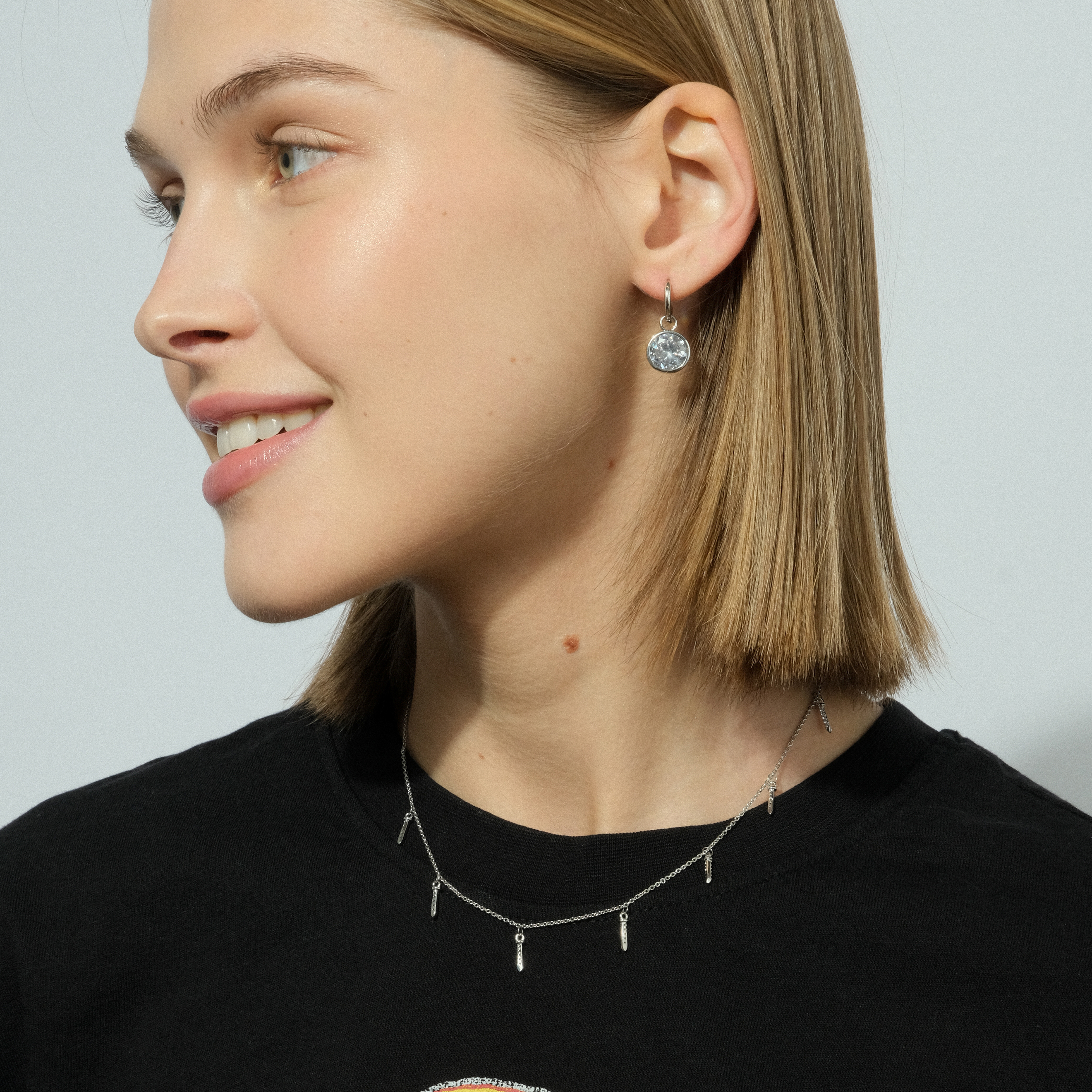 earrings with crystal pendants