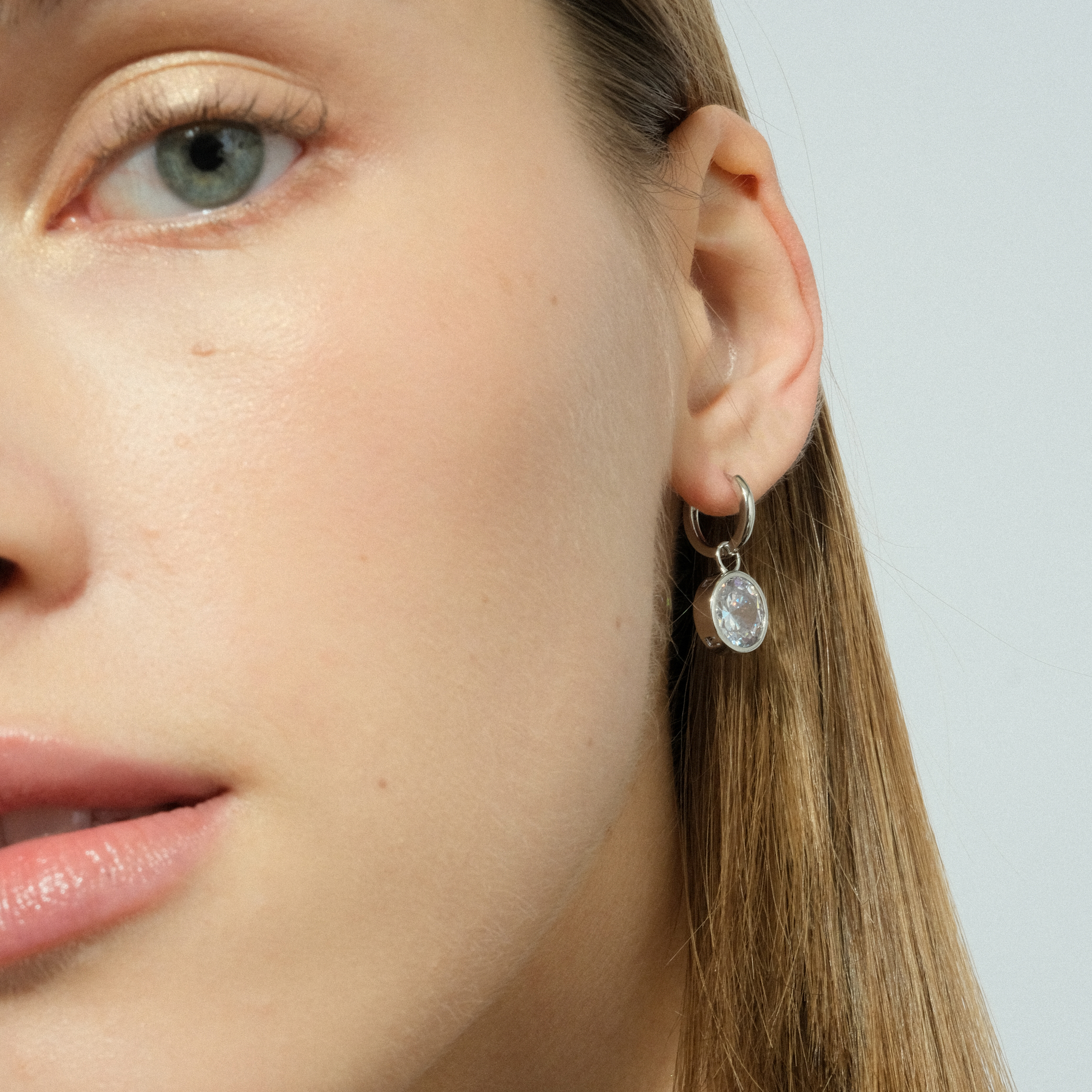 earrings with crystal pendants