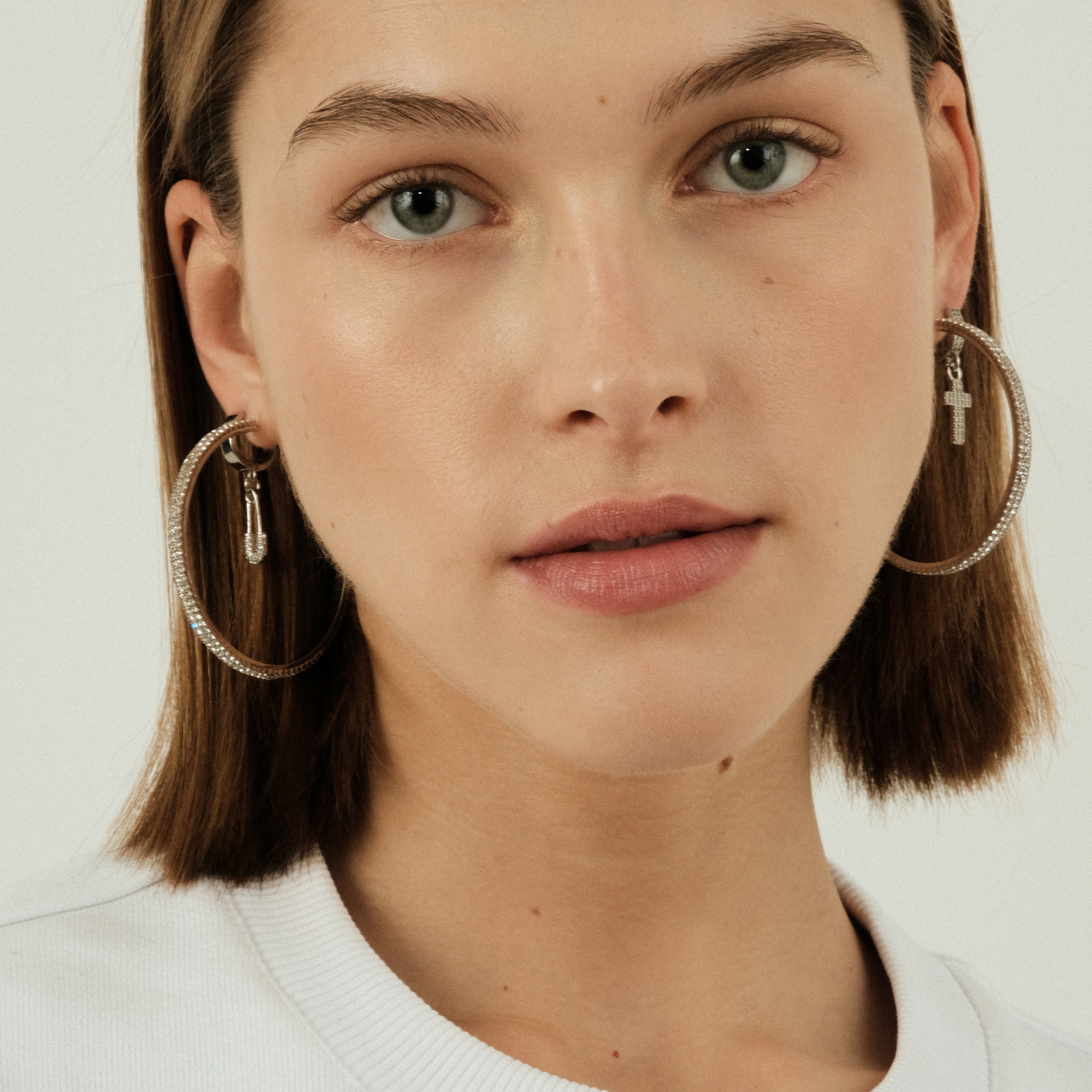 earrings with pin pendants