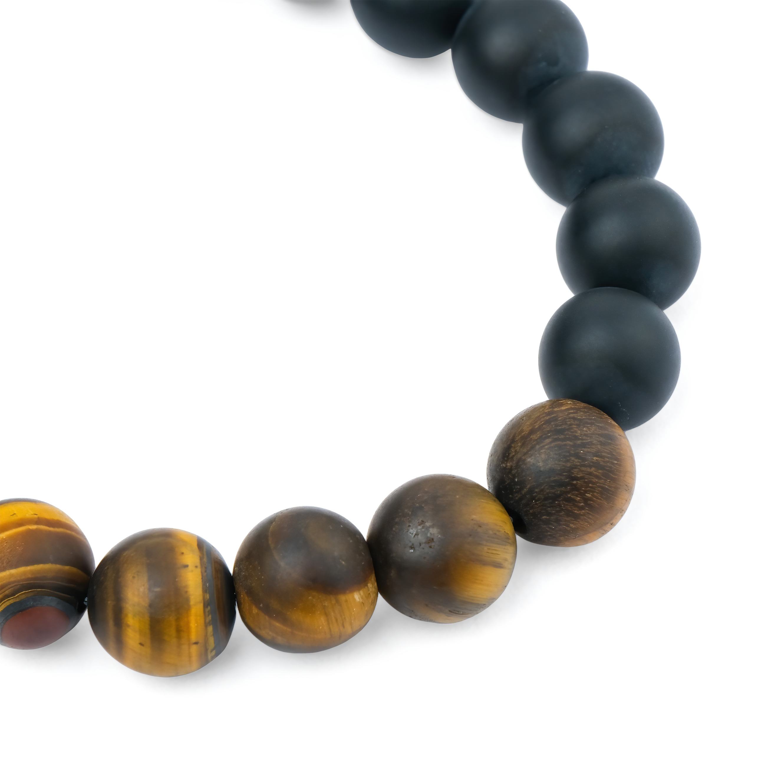 Bracelet made of agate and matte tiger eye Ø10mm