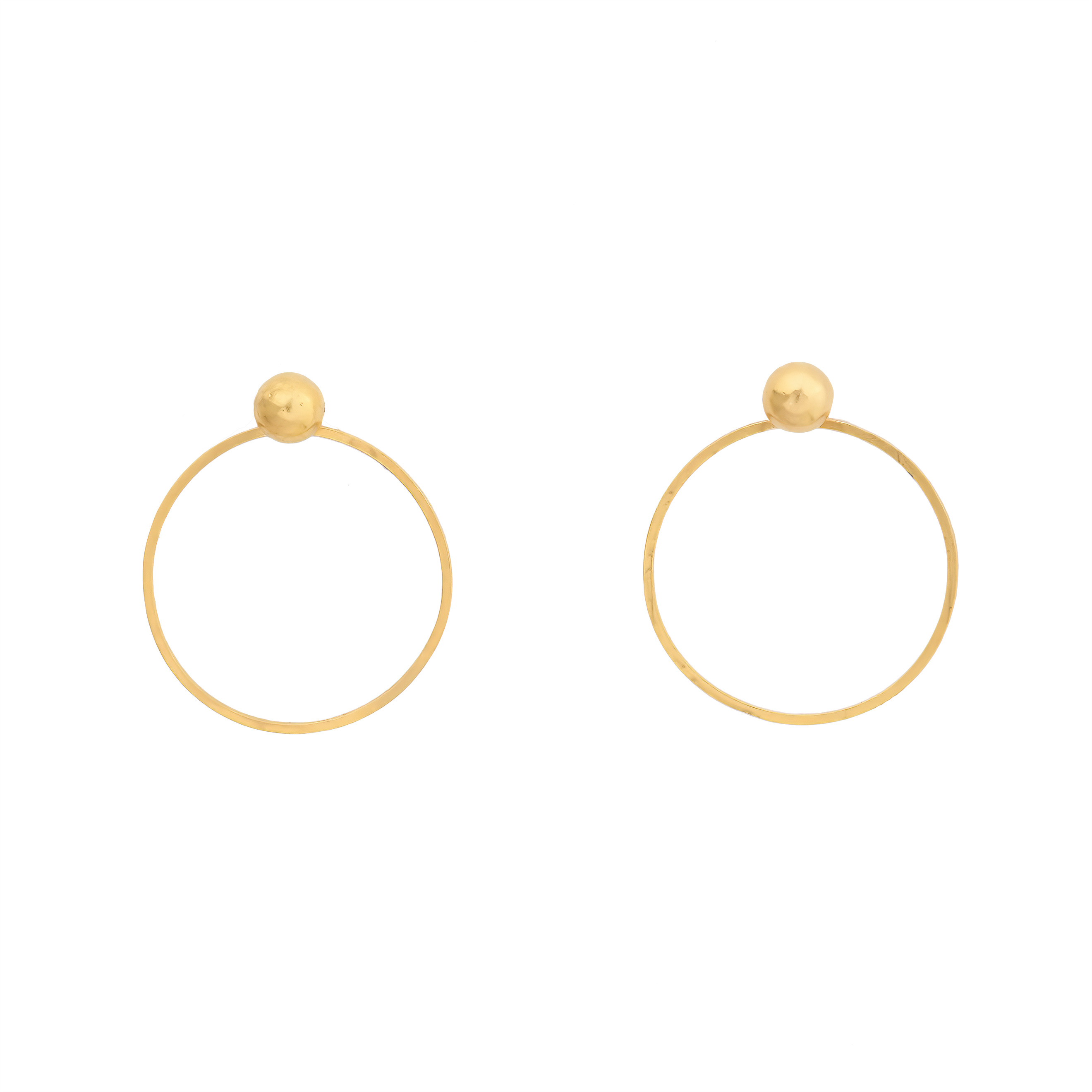 Silver earrings with gold plated "Circle"