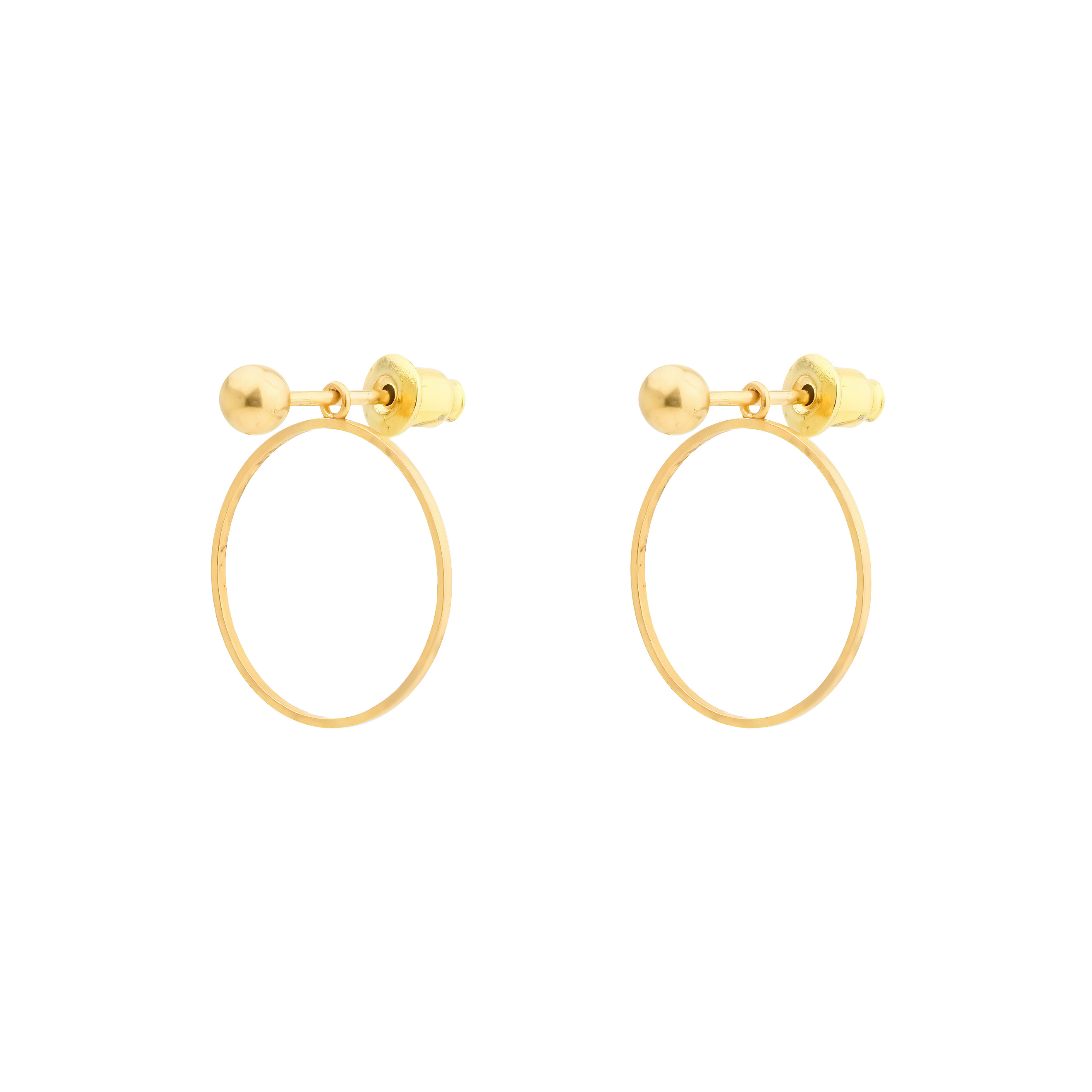 Silver earrings with gold plated "Circle"
