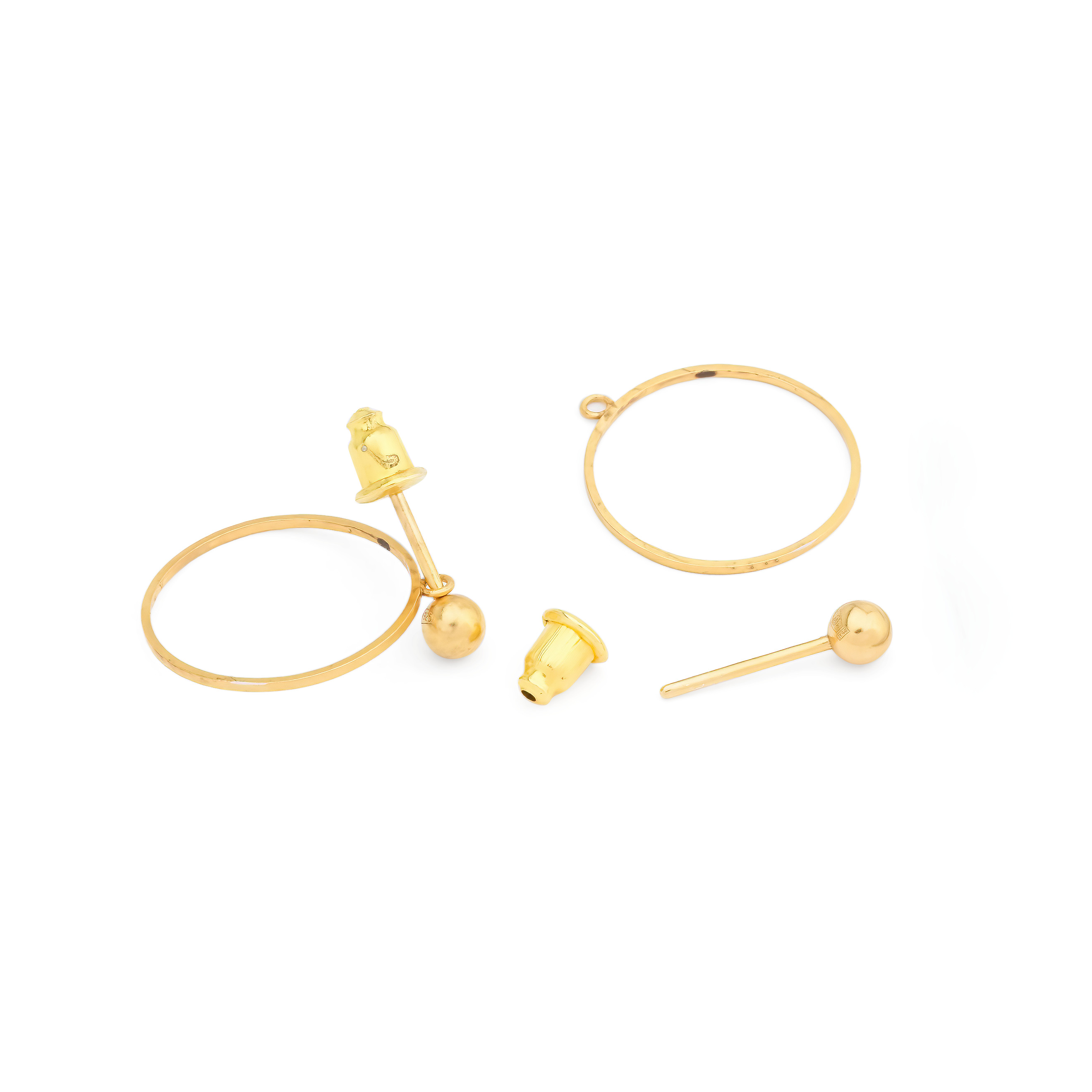 Silver earrings with gold plated "Circle"