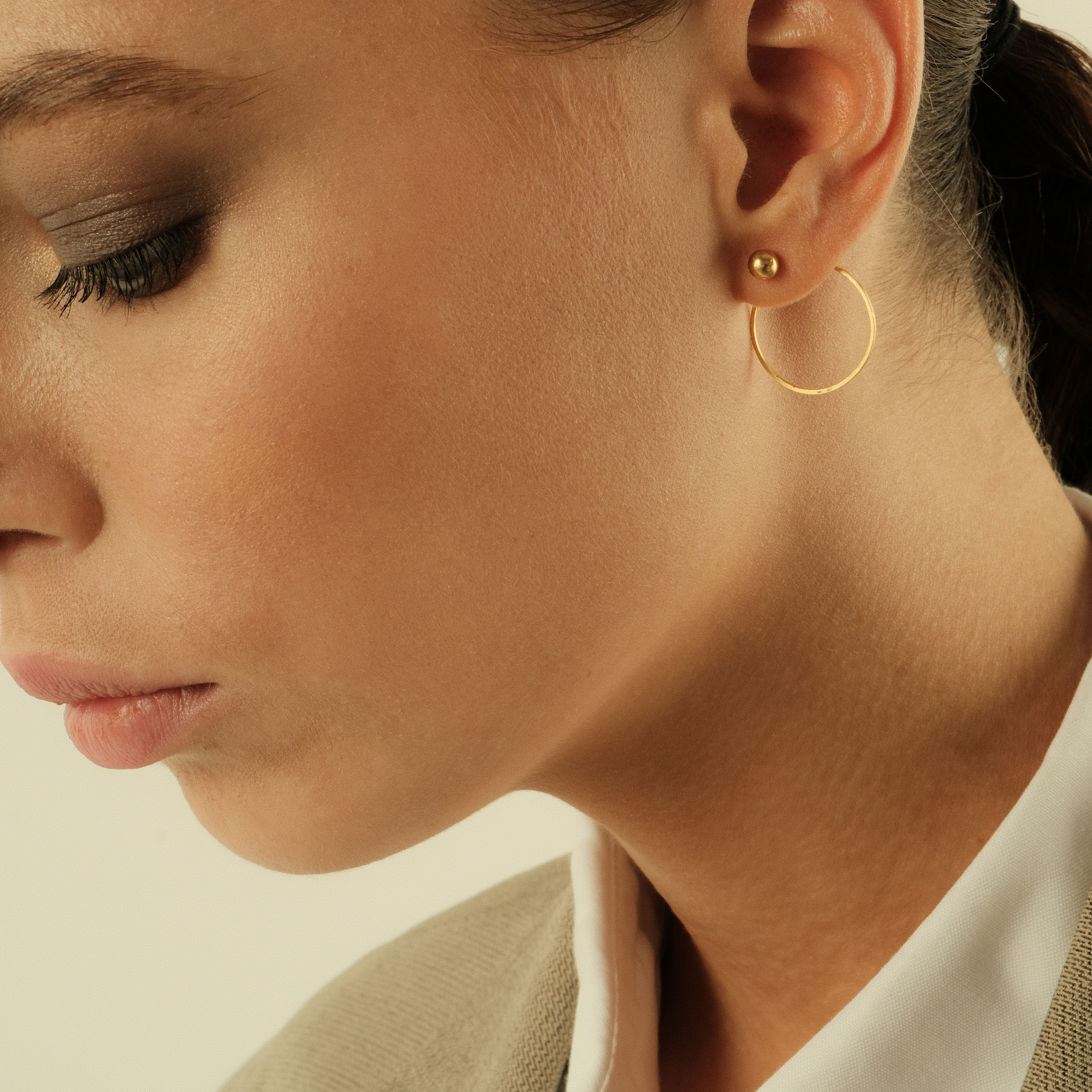 Silver earrings with gold plated "Circle"