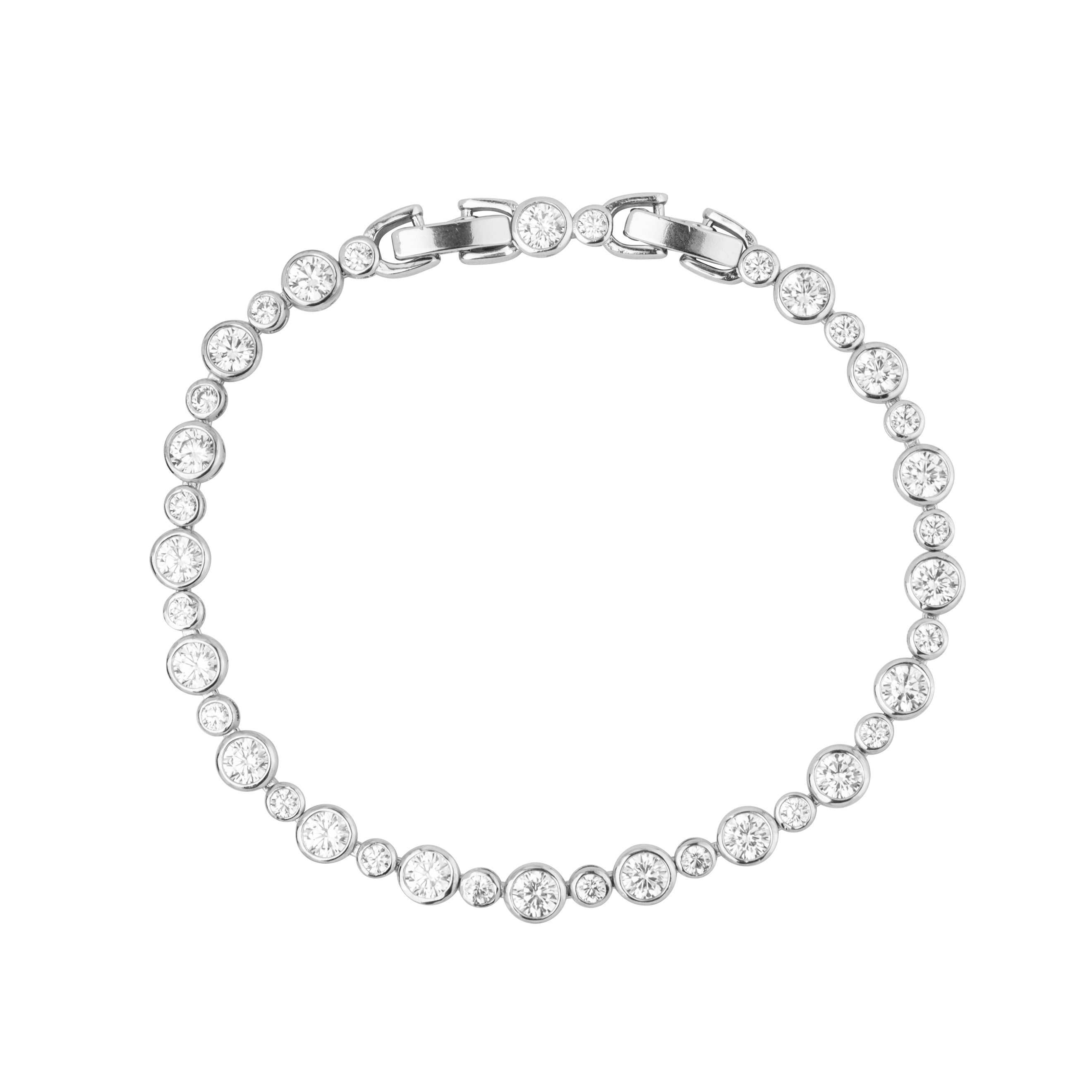 Silver bracelet with crystals