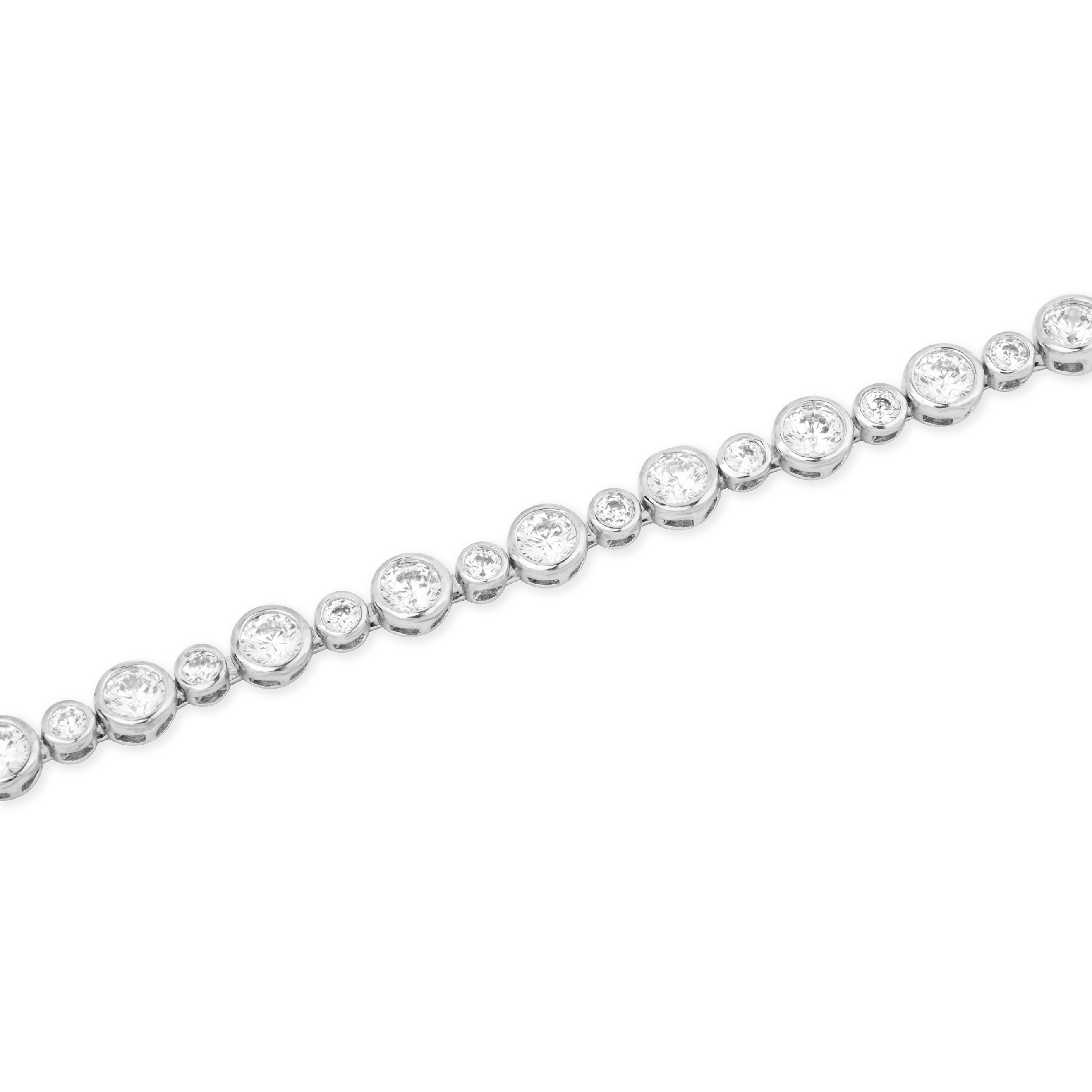 Silver bracelet with crystals