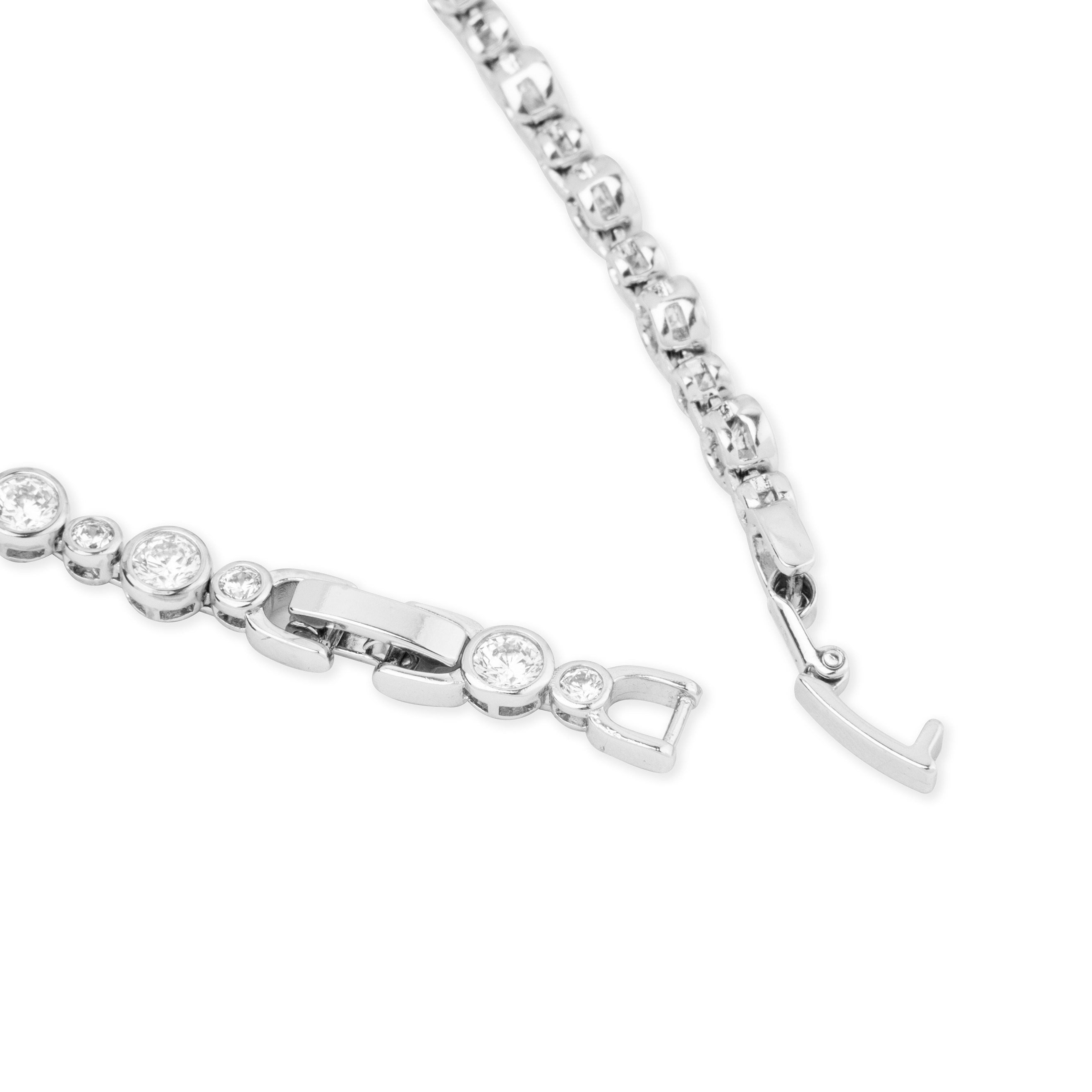 Silver bracelet with crystals