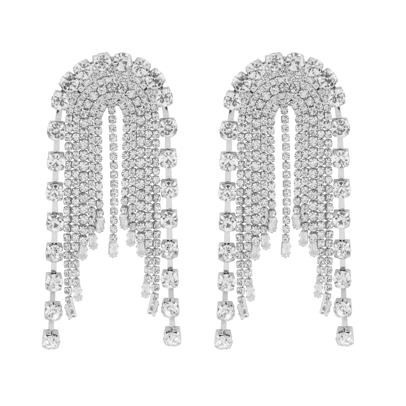 Herald Percy Серебристые серьги с кристаллами herald percy серебристые серьги с кристаллами багетами