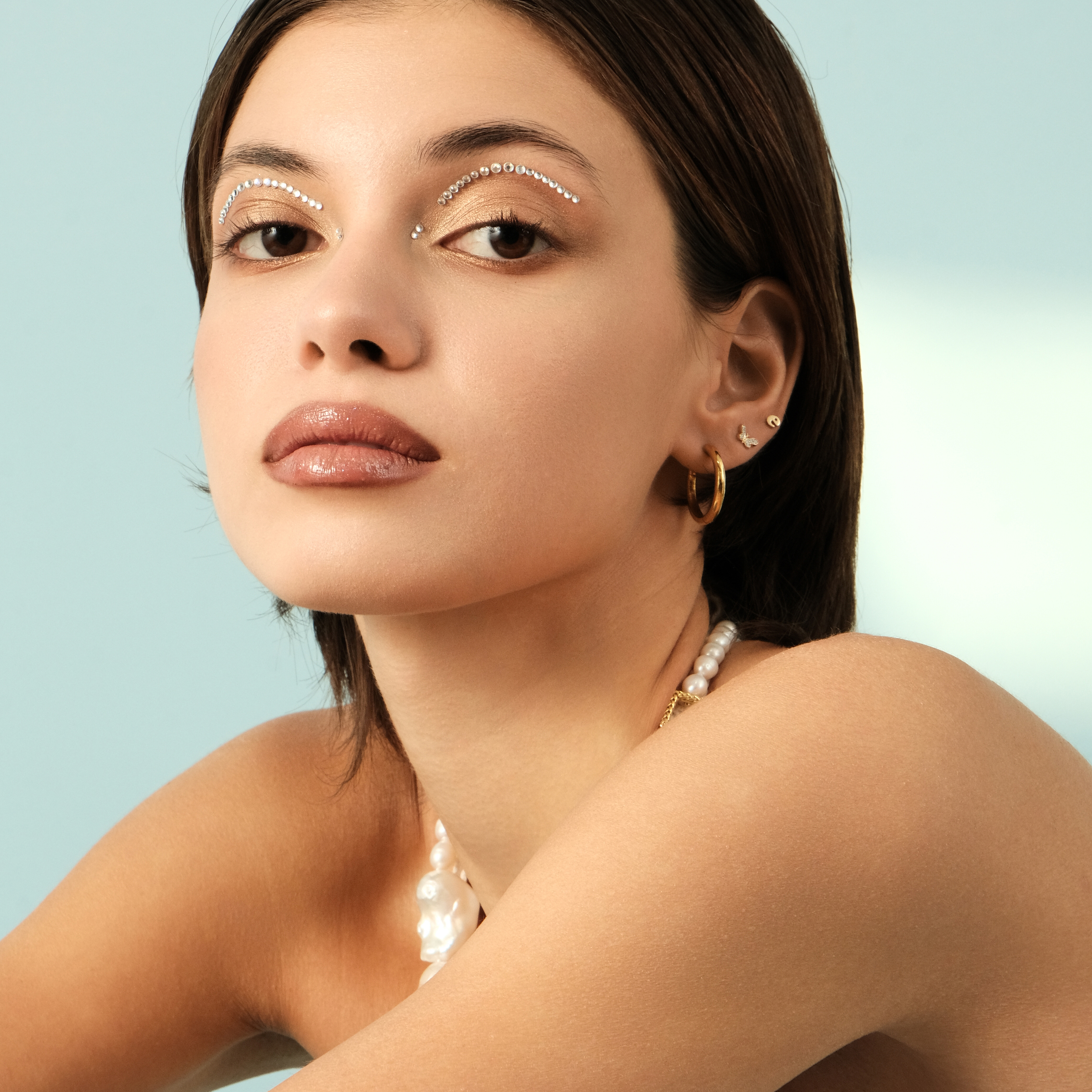 Lemon gold-plated silver donut hoop earrings