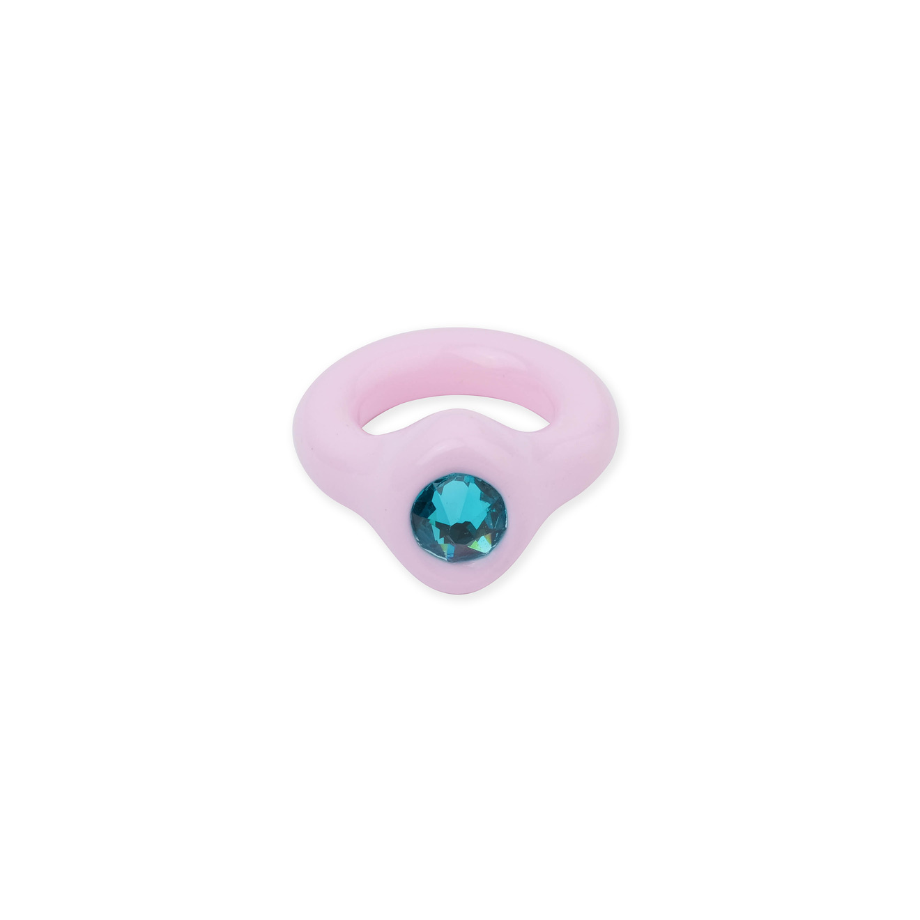 de.formee Кольцо светло-розового цвета с голубым кристаллом aqua золотистая цепочка с кулоном с голубым кристаллом