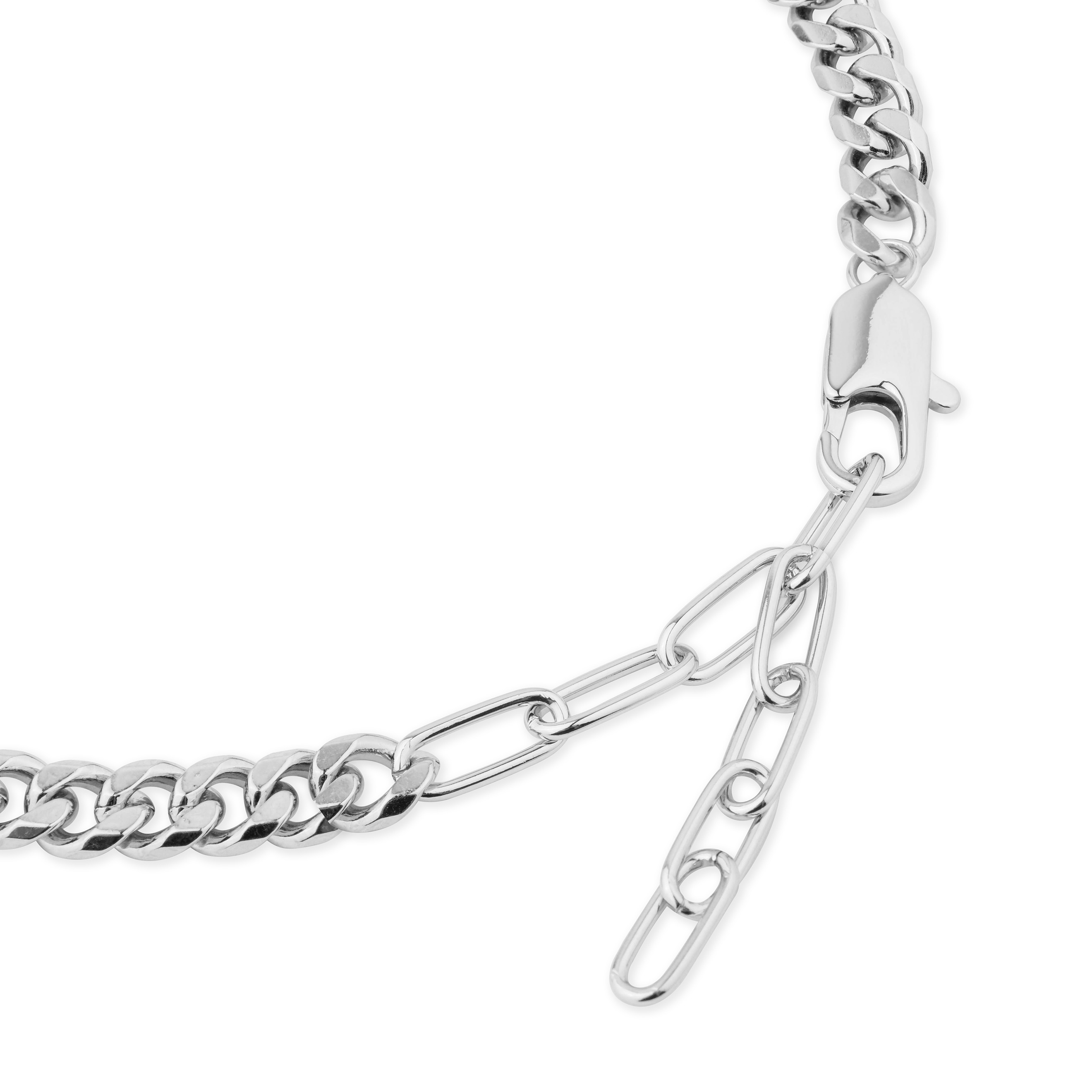 Necklace made of a chain of large weave and with a blue insert