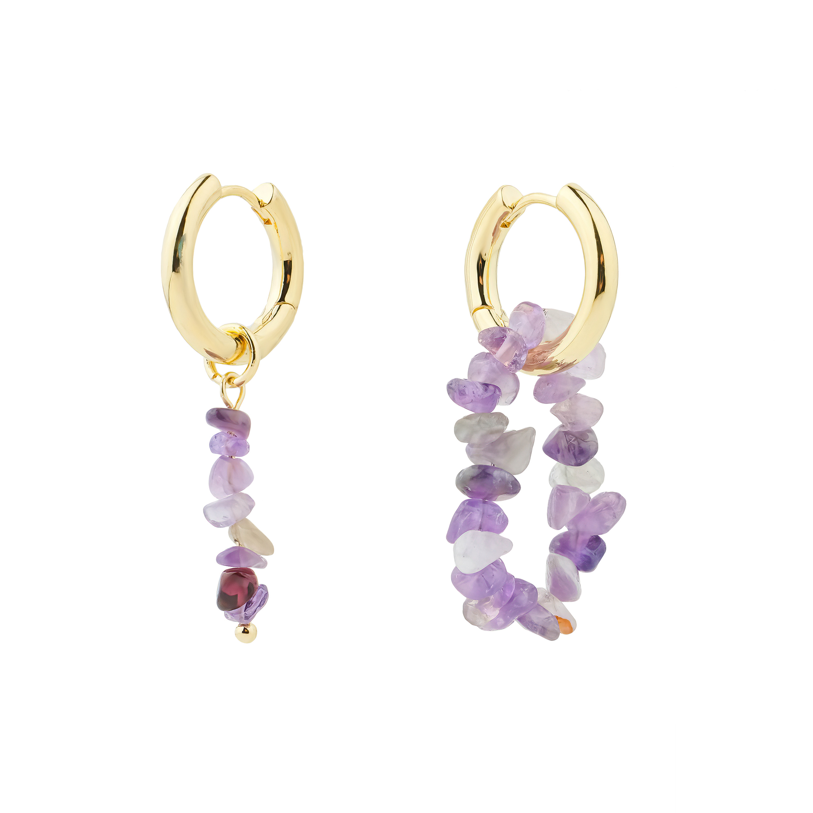 earrings with amethyst