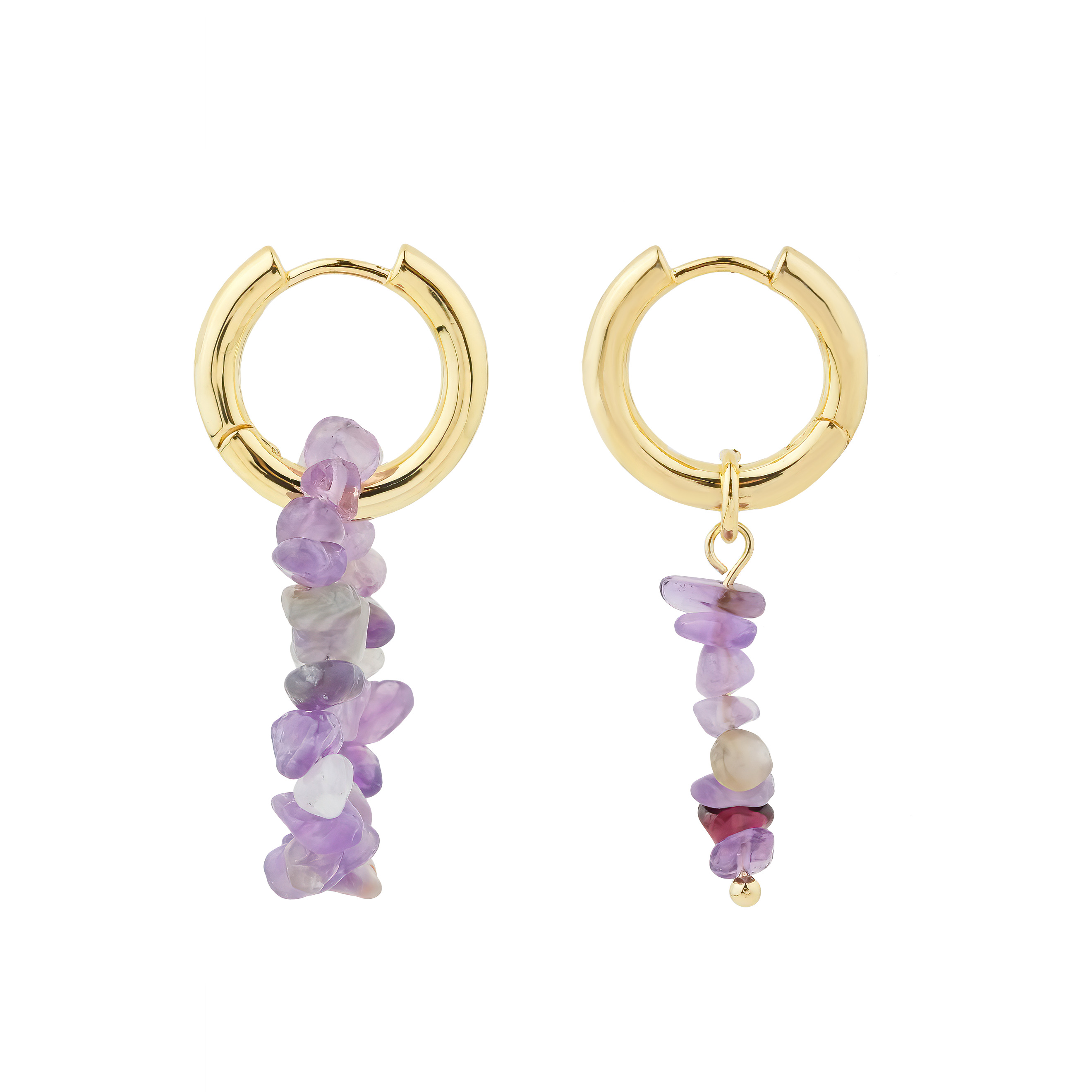earrings with amethyst