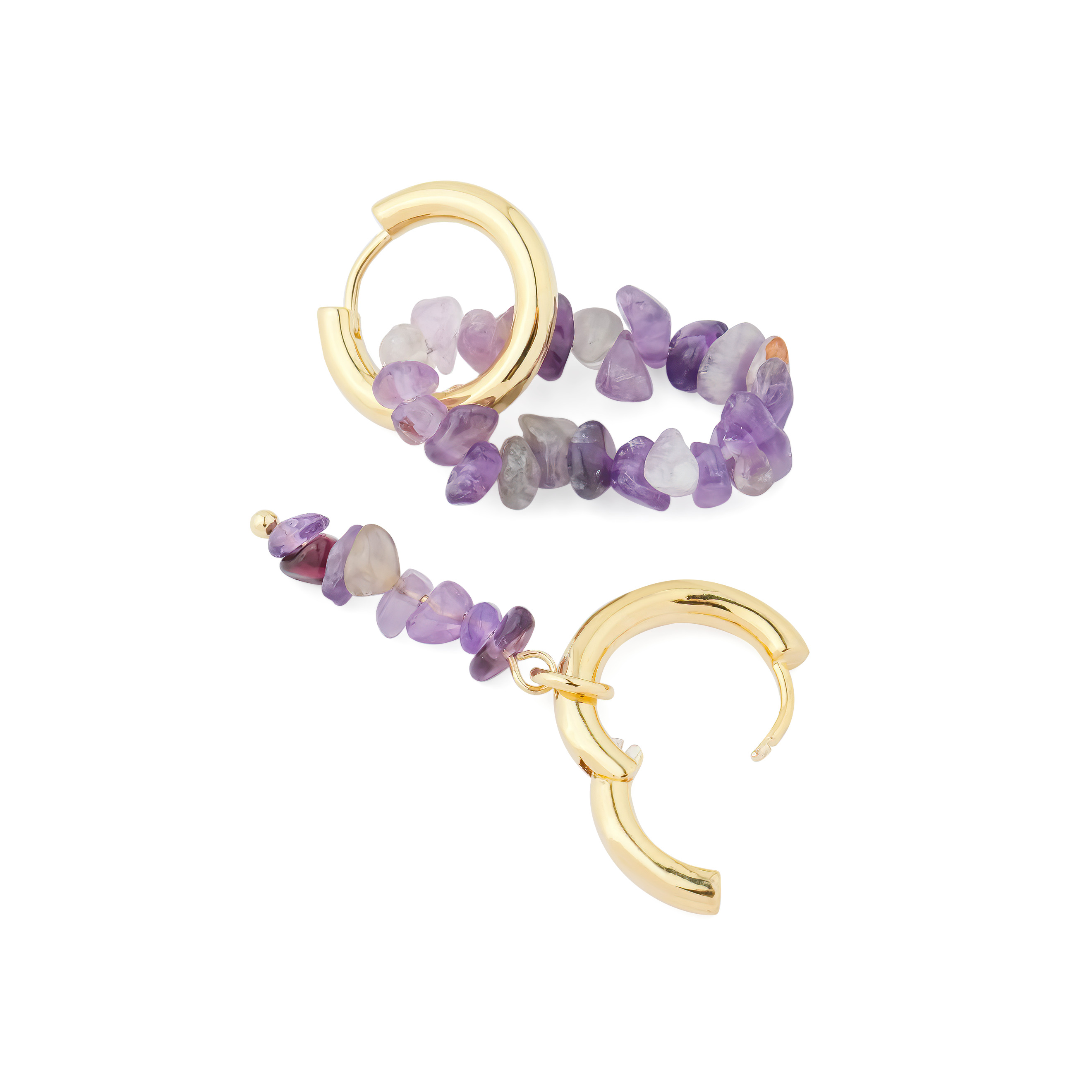 earrings with amethyst