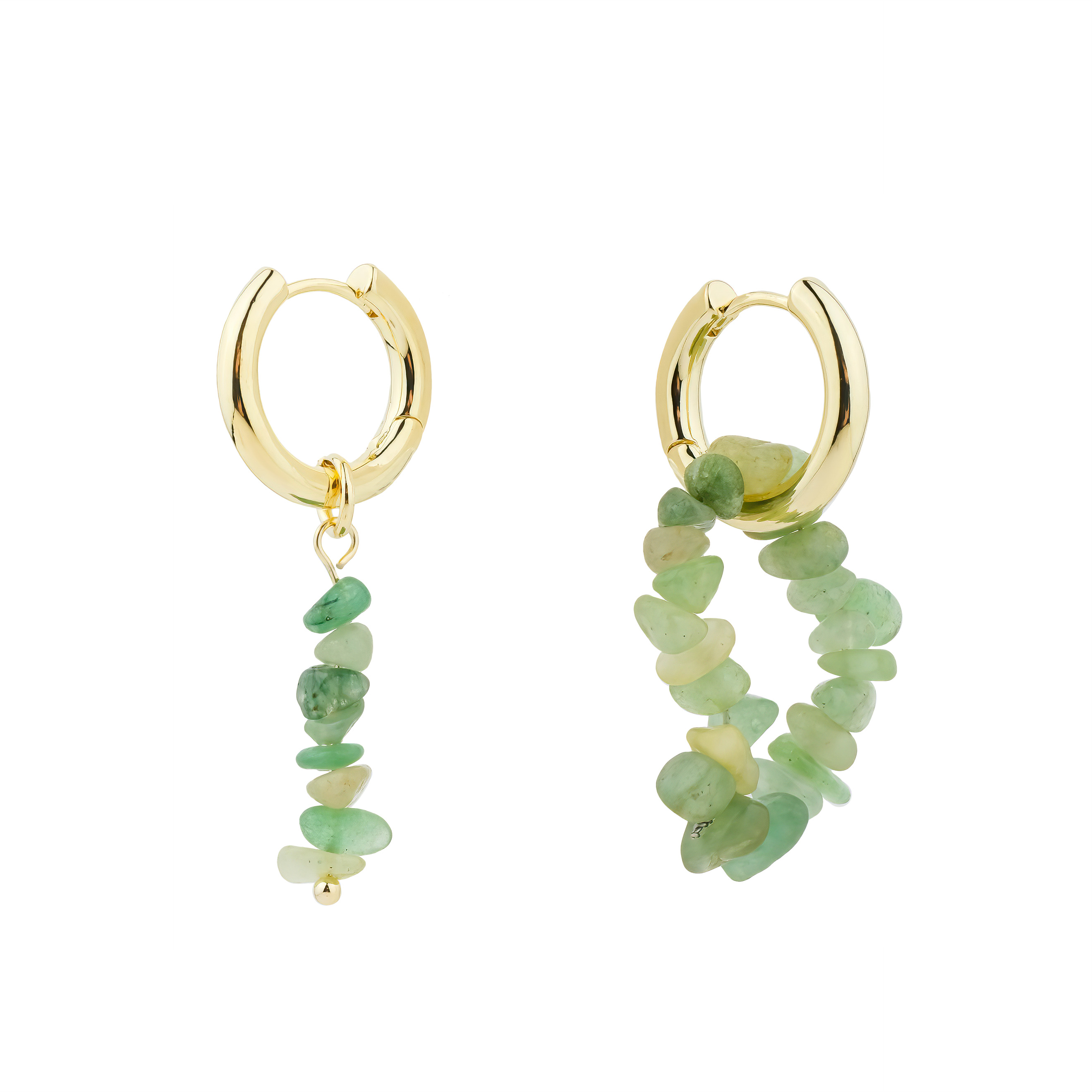 earrings with chrysolite
