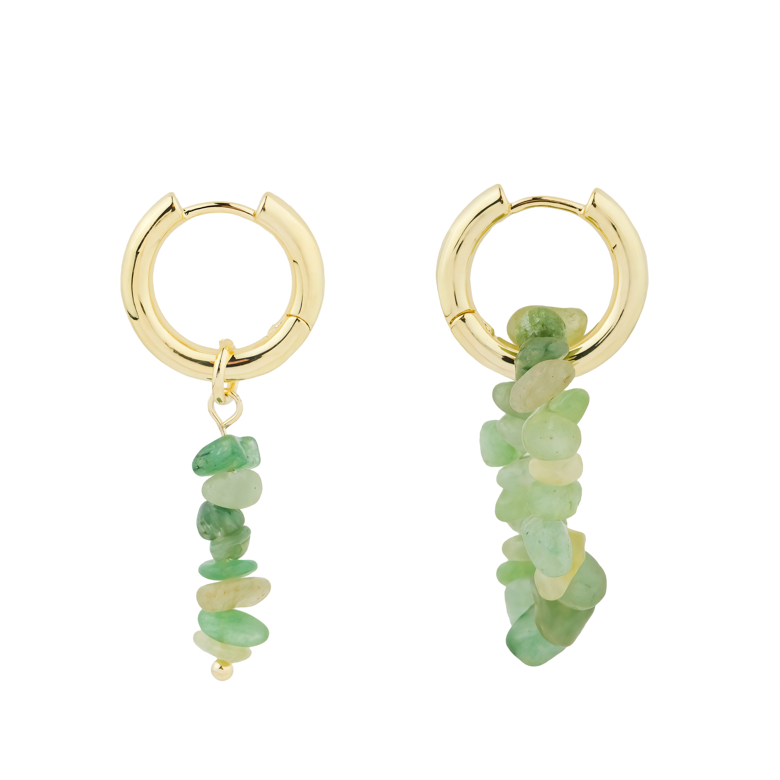 earrings with chrysolite