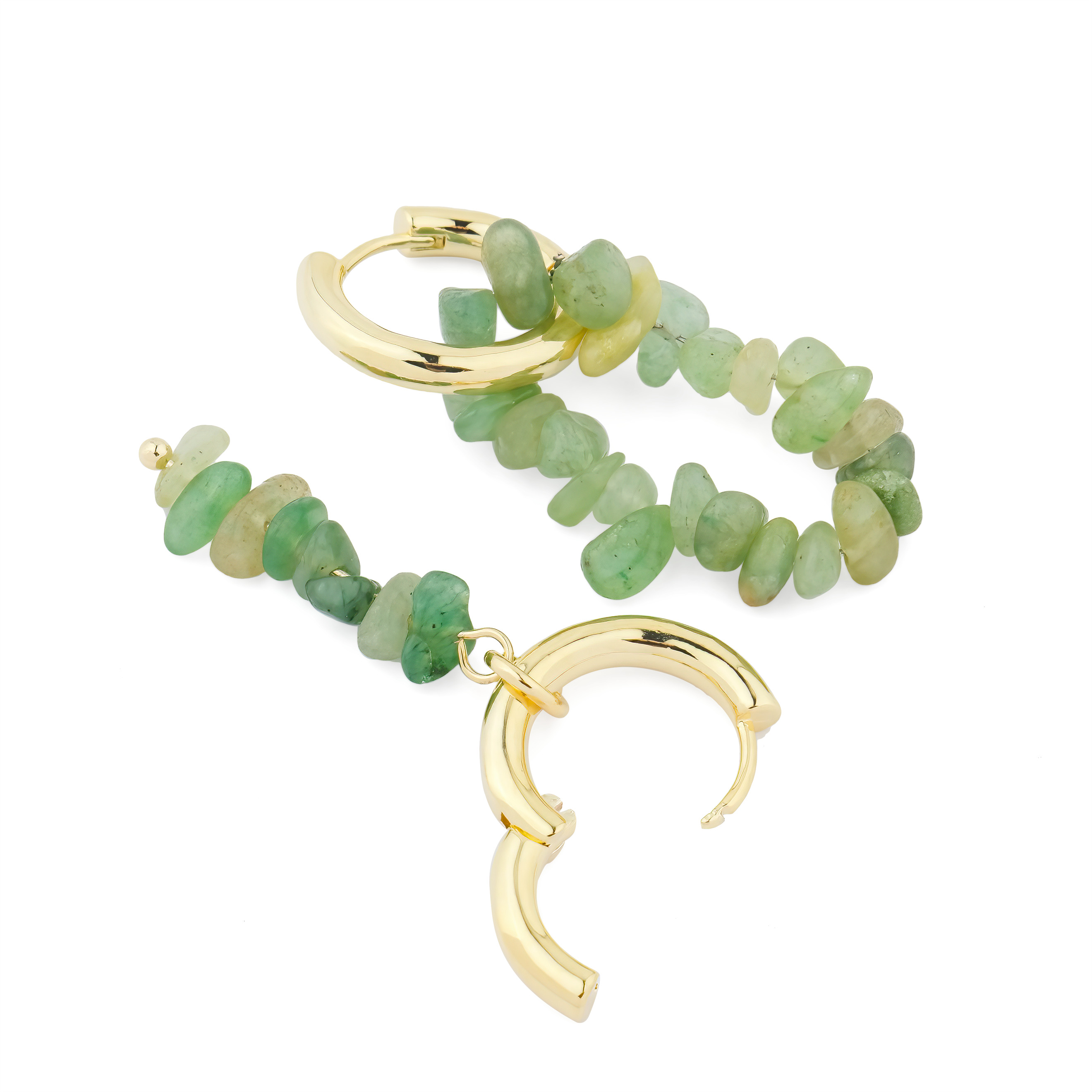 earrings with chrysolite